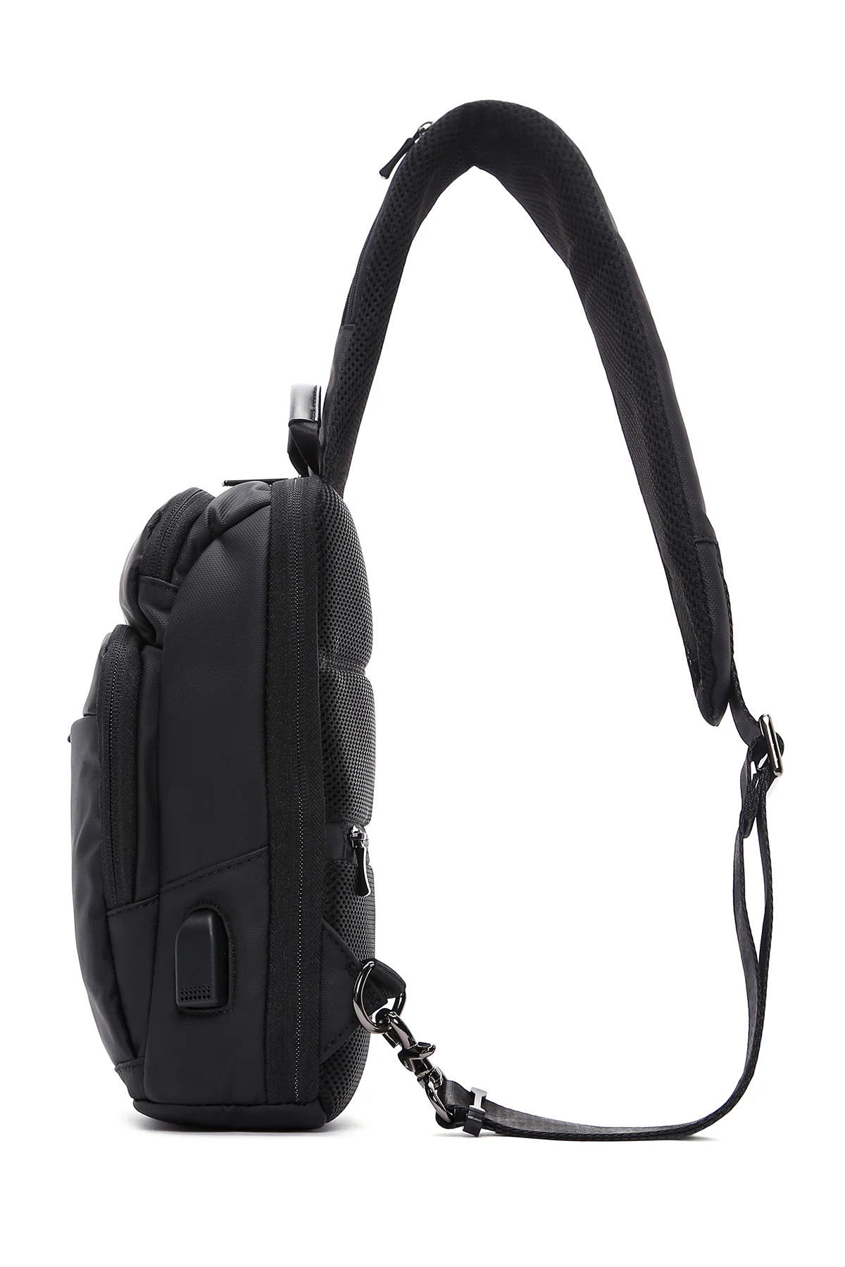 D-Pack Erkek Siyah Teknolojik Kumaş Çapraz Çanta - Image 5
