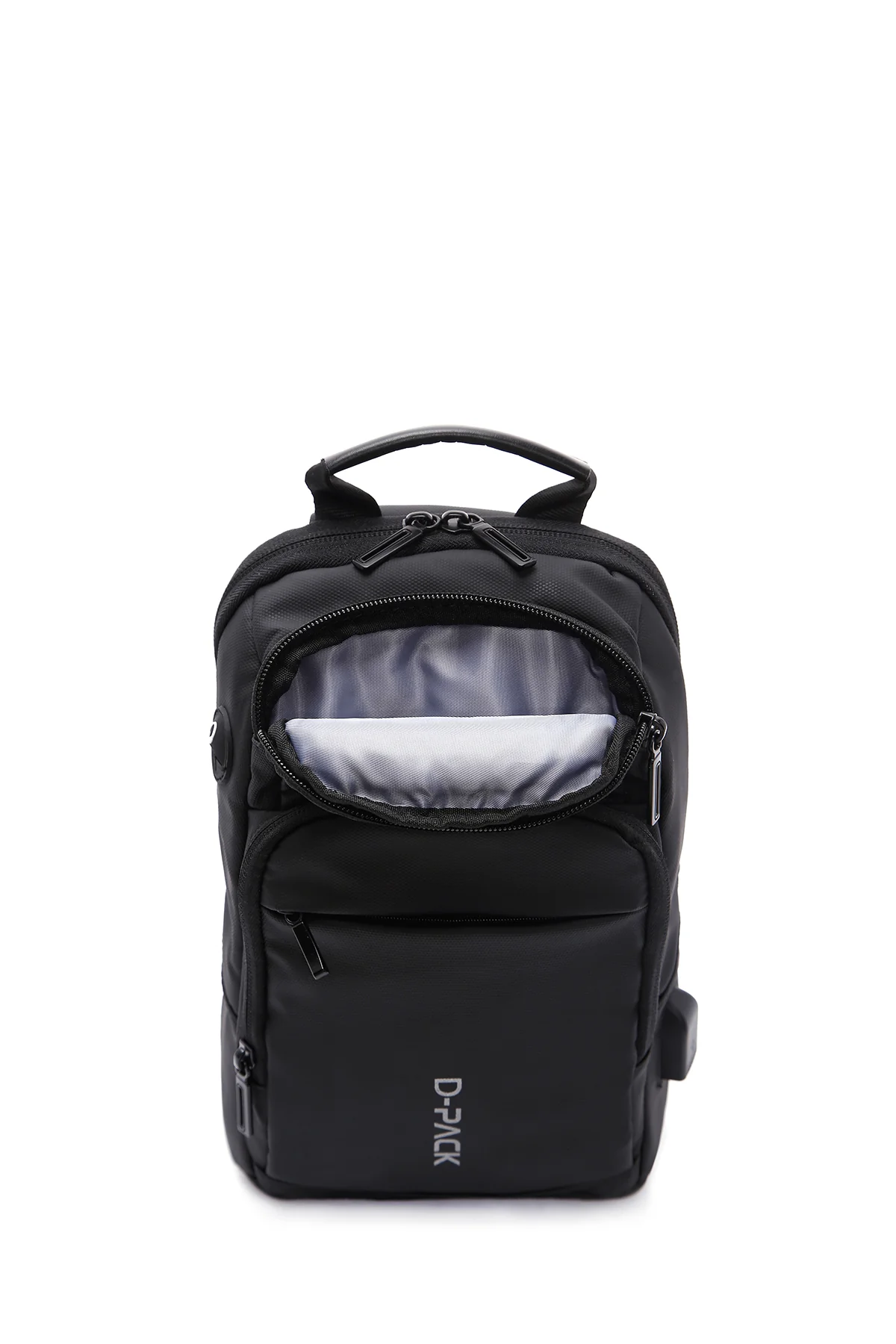 D-Pack Erkek Siyah Teknolojik Kumaş Çapraz Çanta - Image 6