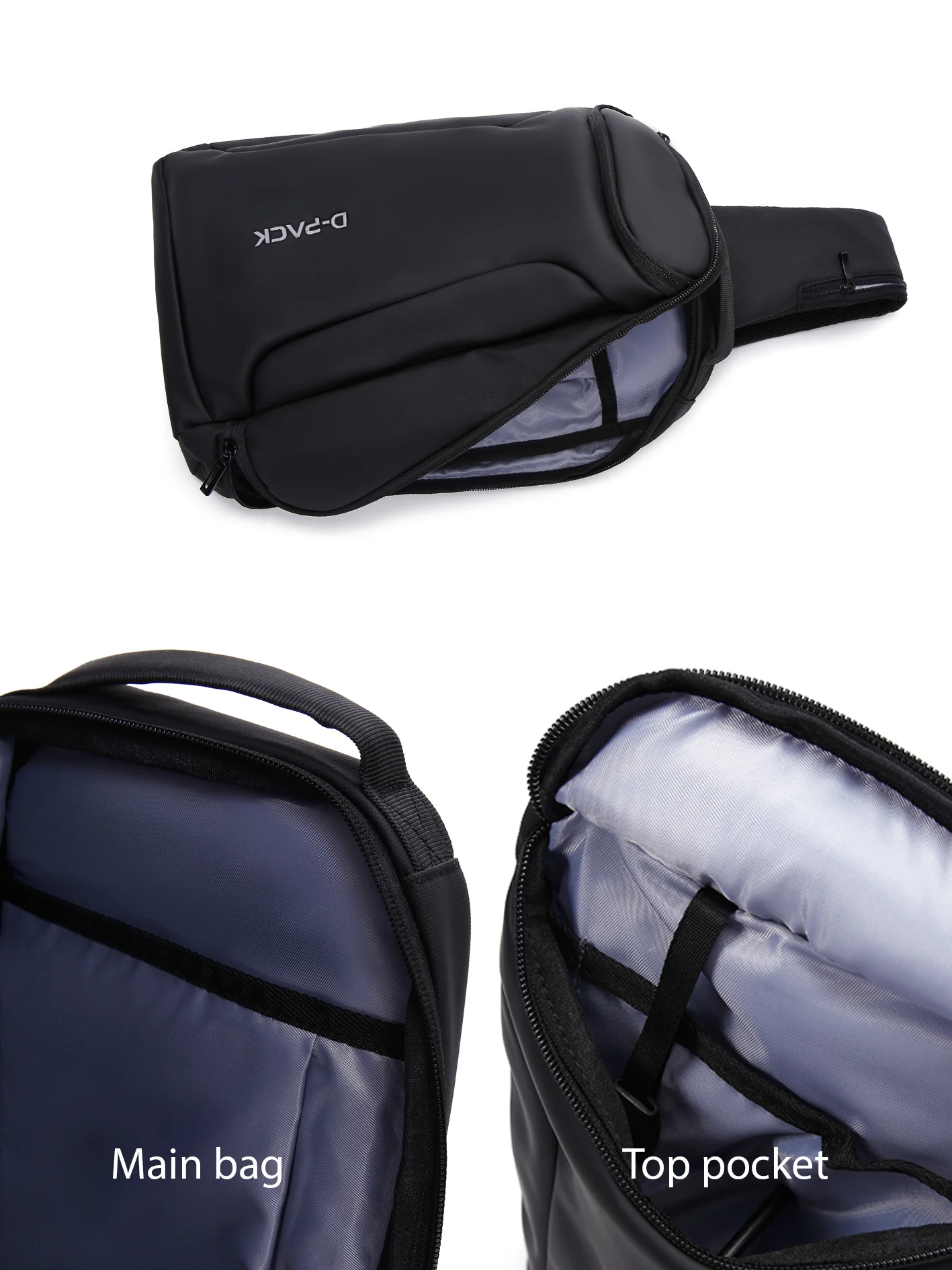 D-Pack Erkek Siyah Teknolojik Kumaş Çapraz Çanta - Image 18
