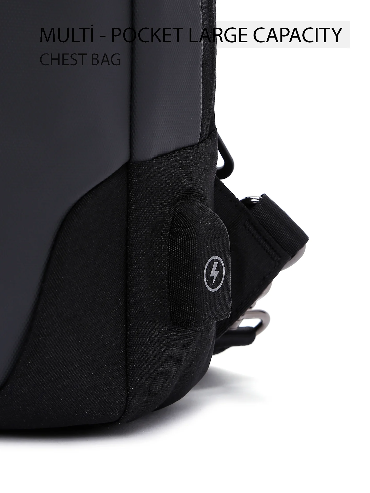 D-Pack Erkek Siyah Teknolojik Kumaş Çapraz Çanta - Image 13