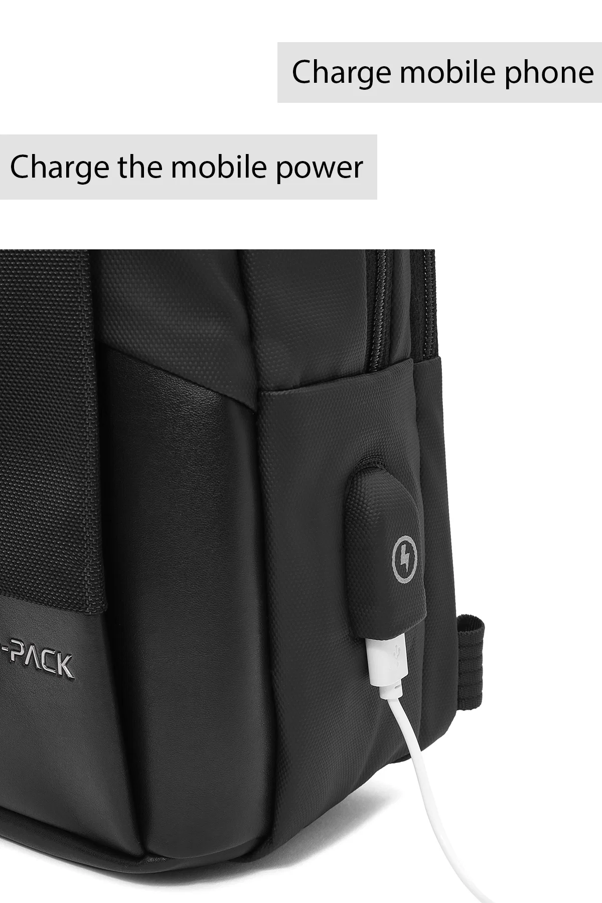 D-Pack Erkek Siyah Teknolojik Sırt Çantası - Image 10