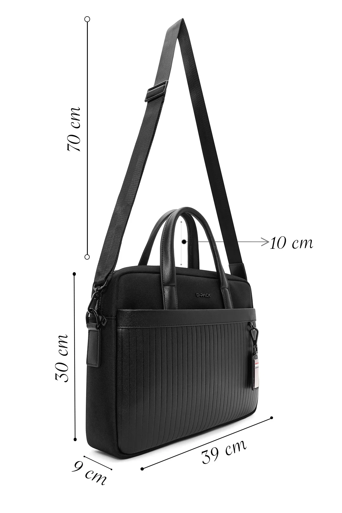 D-Pack Erkek Siyah Uzun Askılı Kumaş Evrak Çantası - Image 2