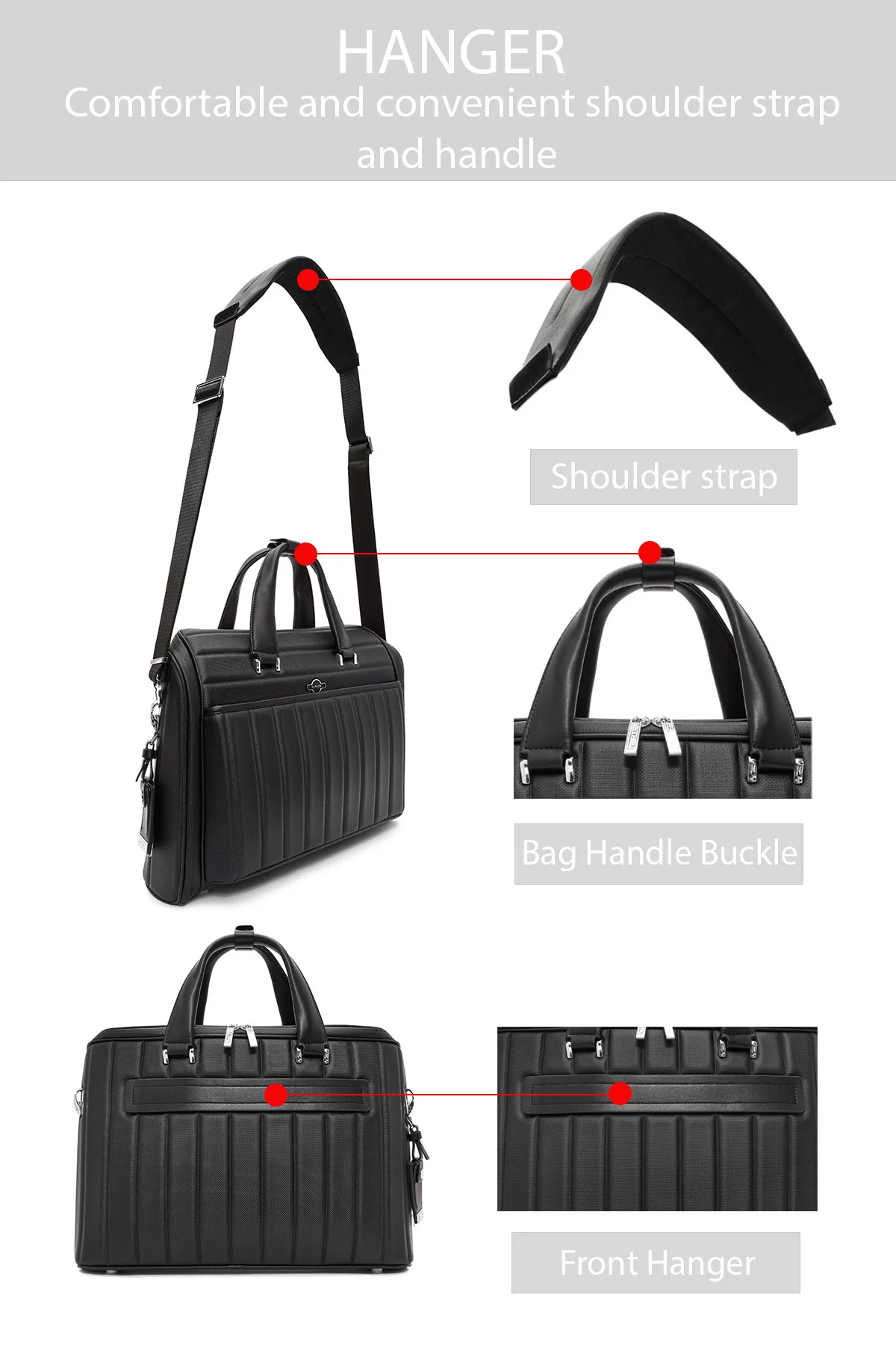 D-Pack Erkek Siyah Uzun Askılı Kumaş Evrak Çantası - Image 9