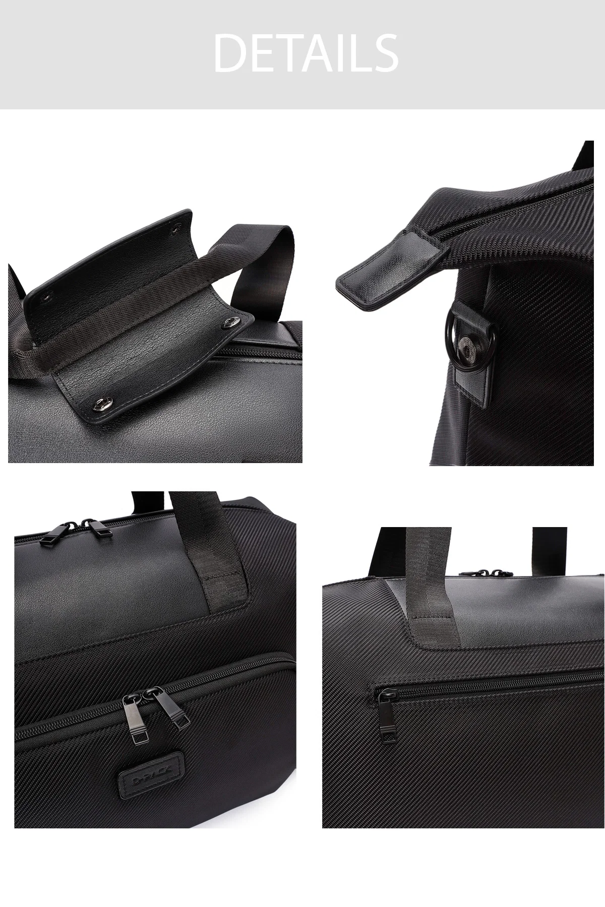 D-Pack Erkek Siyah Uzun Askılı Kumaş Seyahat Çantası - Image 7