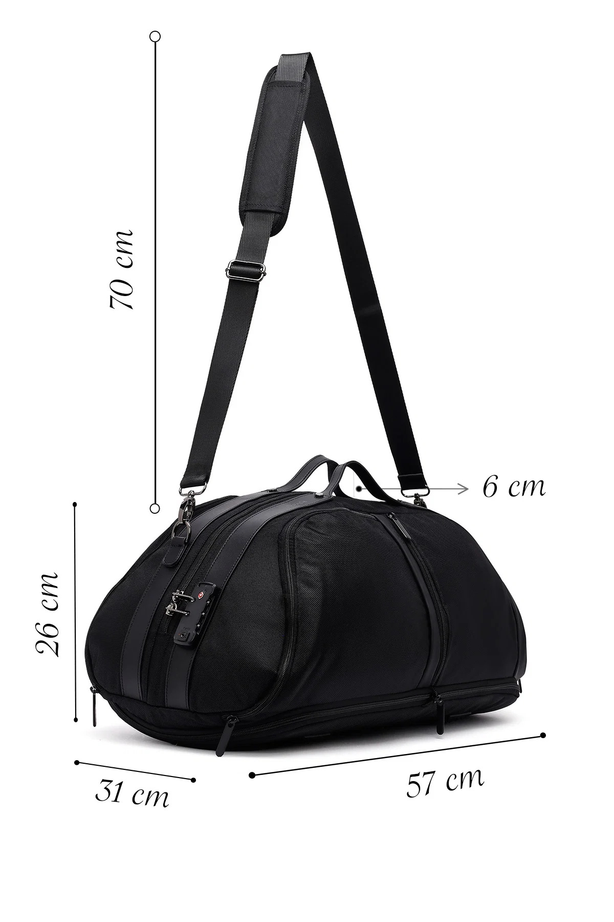 D-Pack Erkek Siyah Uzun Askılı Kumaş Seyahat Çantası - Image 2