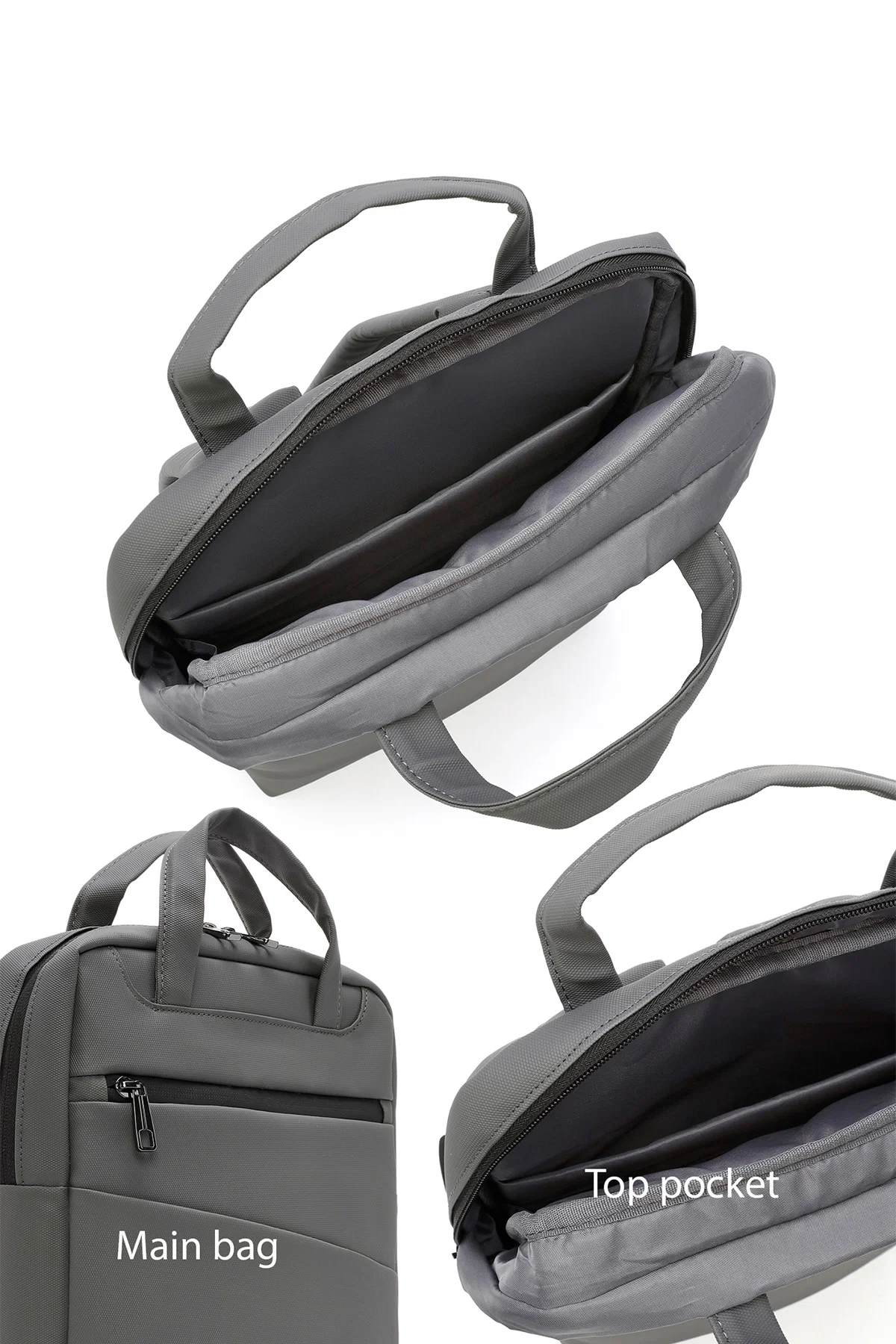 D-Pack Unisex Gri Kumaş Sırt Çantası - Image 5