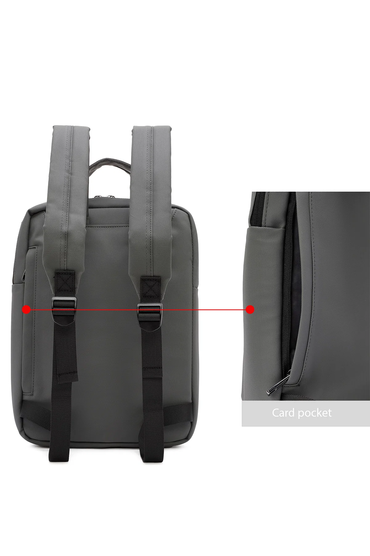 D-Pack Unisex Gri Kumaş Sırt Çantası - Image 6