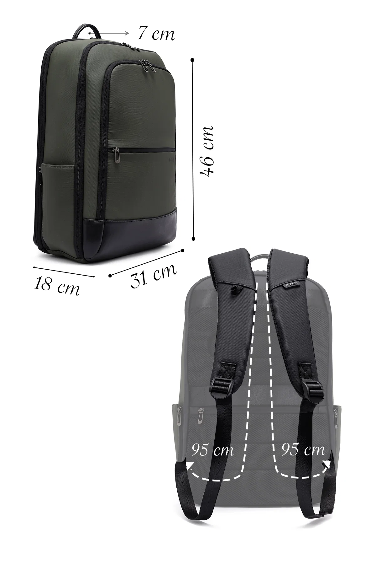 D-Pack Unisex Haki Sırt Çantası - Image 2