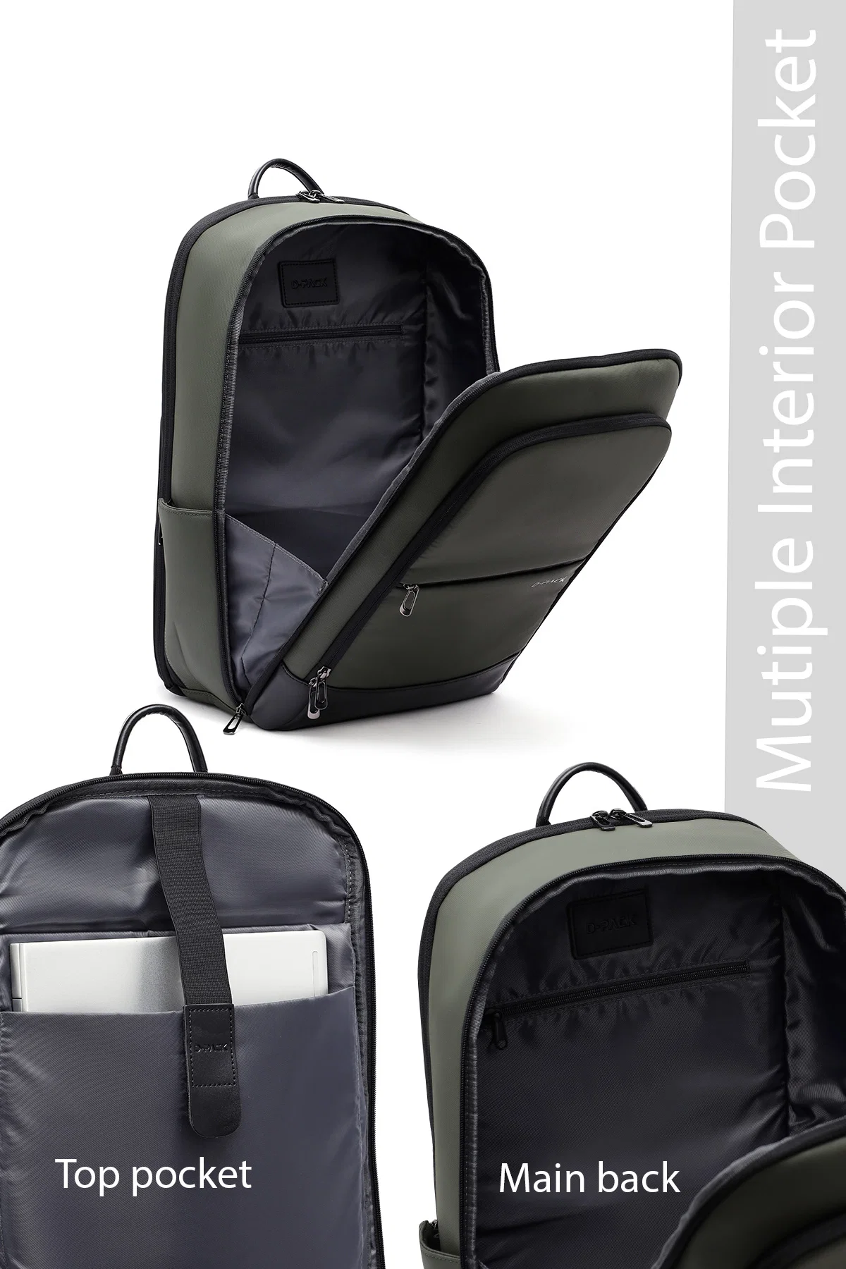 D-Pack Unisex Haki Sırt Çantası - Image 5