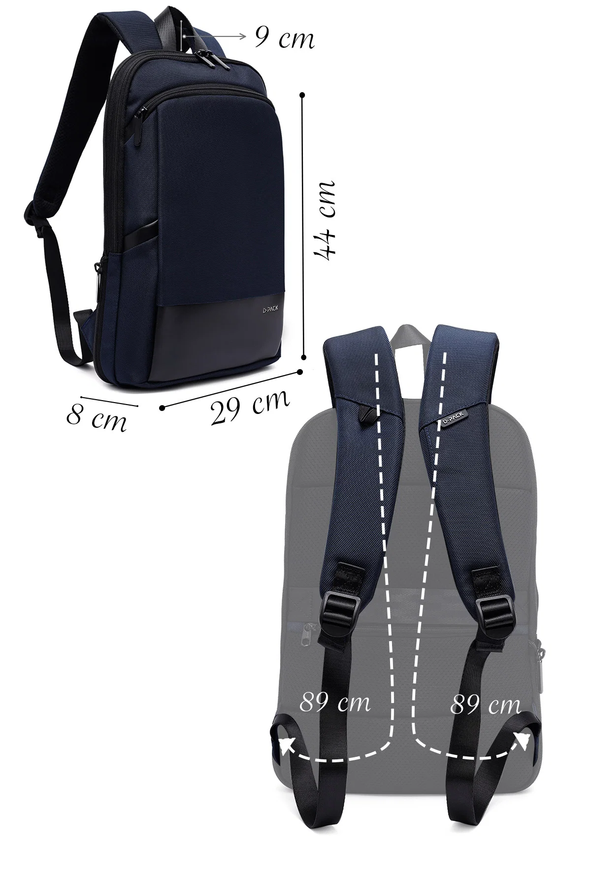 D-Pack Unisex Lacivert Sırt Çantası - Image 2