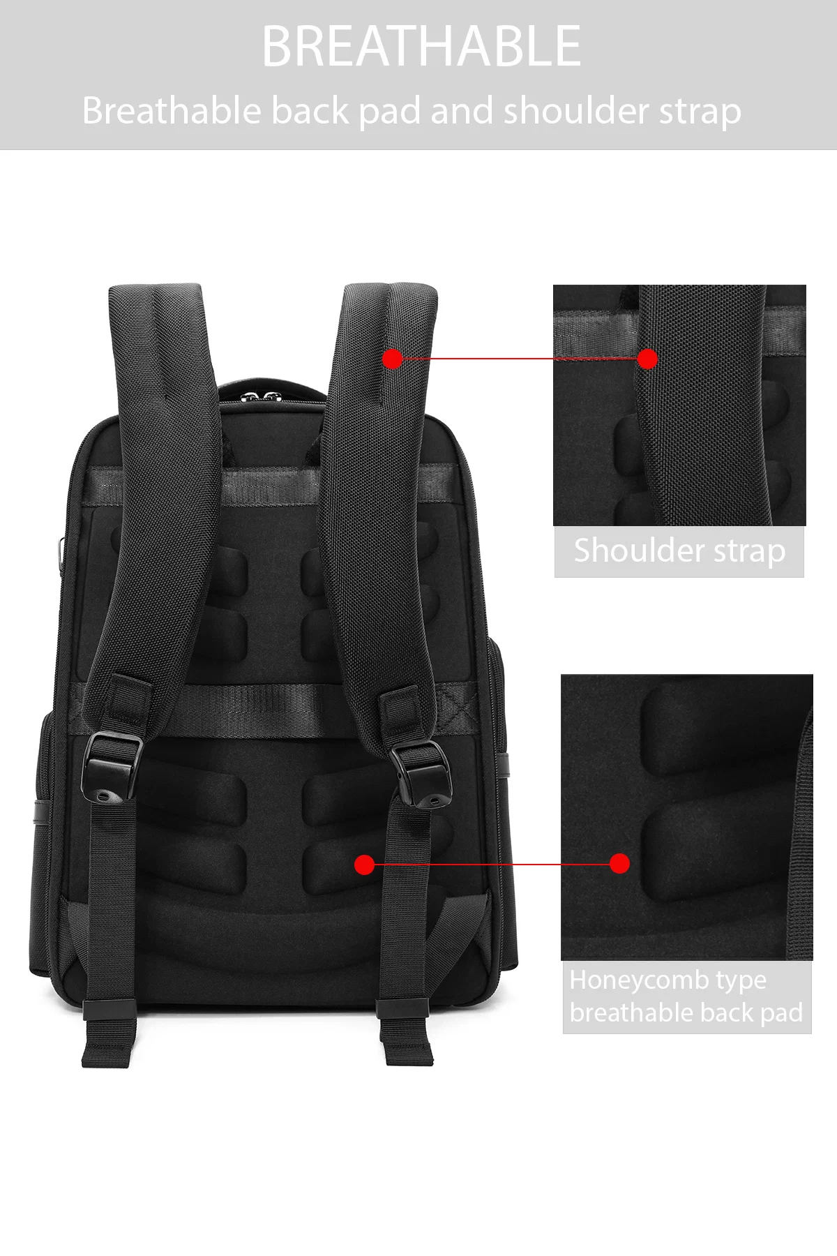 D-Pack Unisex Siyah Kumaş Sırt Çantası - Image 4