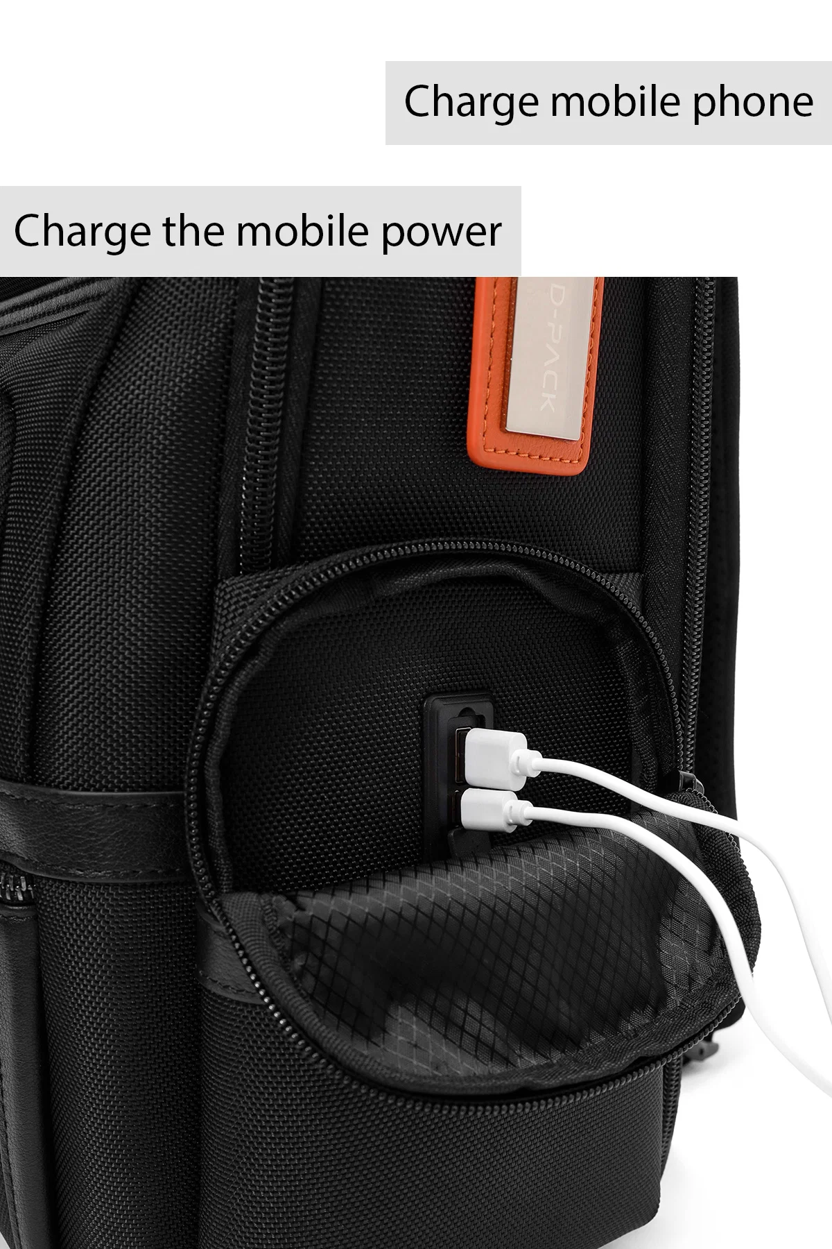 D-Pack Unisex Siyah Kumaş Sırt Çantası - Image 5