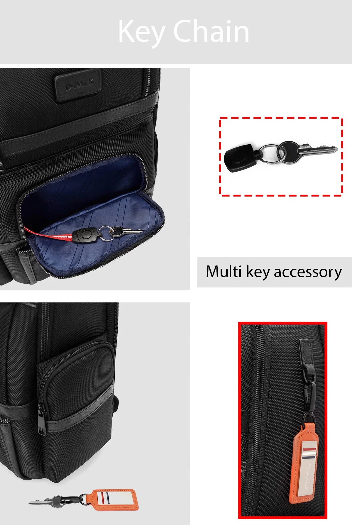 D-Pack Unisex Siyah Kumaş Sırt Çantası - Image 7