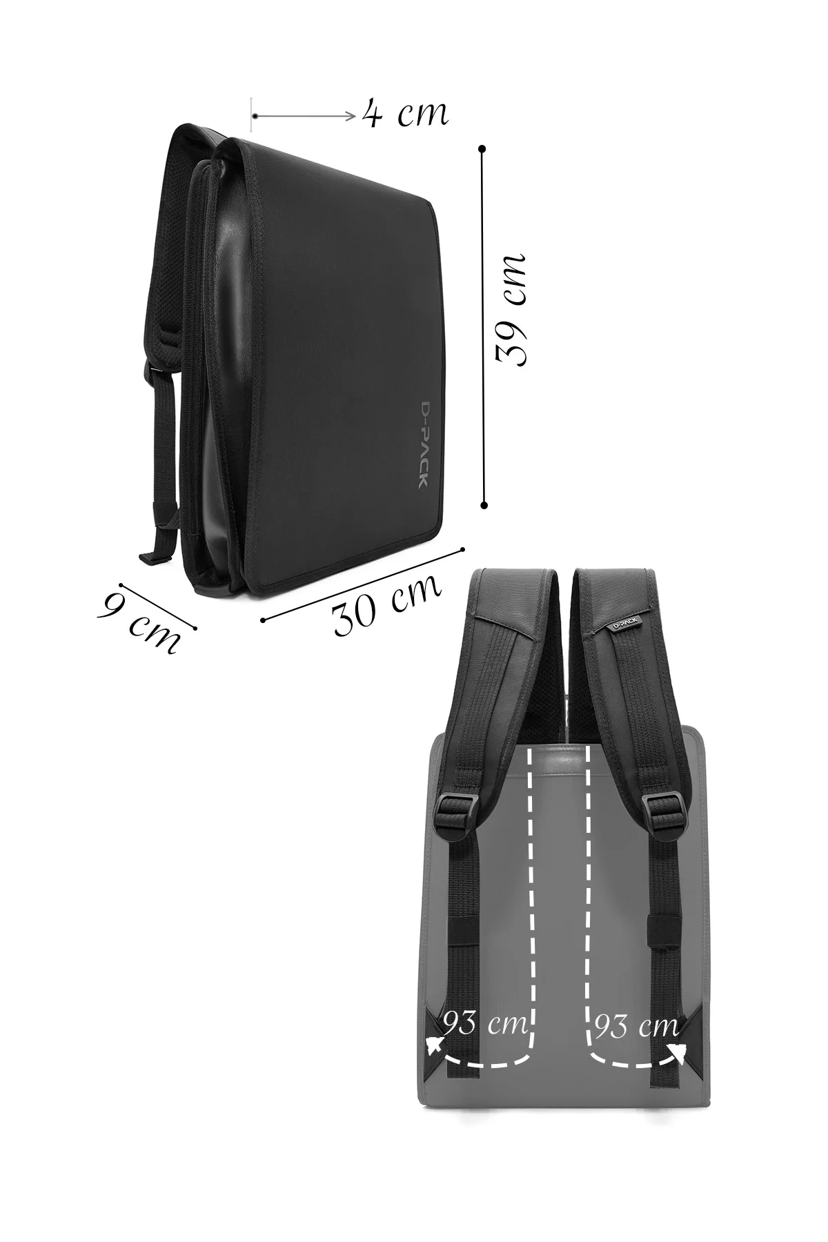 D-Pack Unisex Siyah Kumaş Sırt Çantası - Image 2