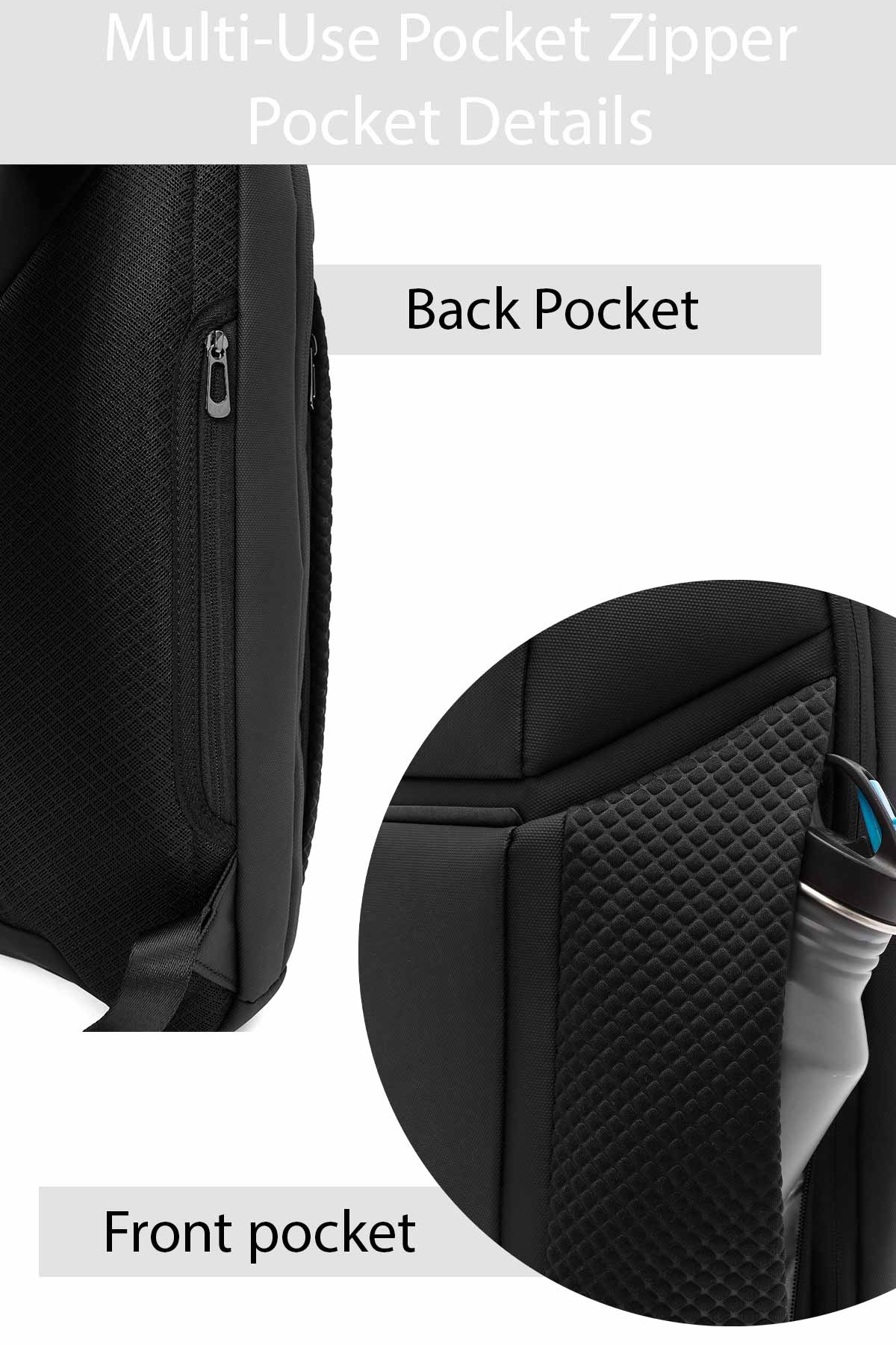 D-Pack Unisex Siyah Kumaş Sırt Çantası - Image 6