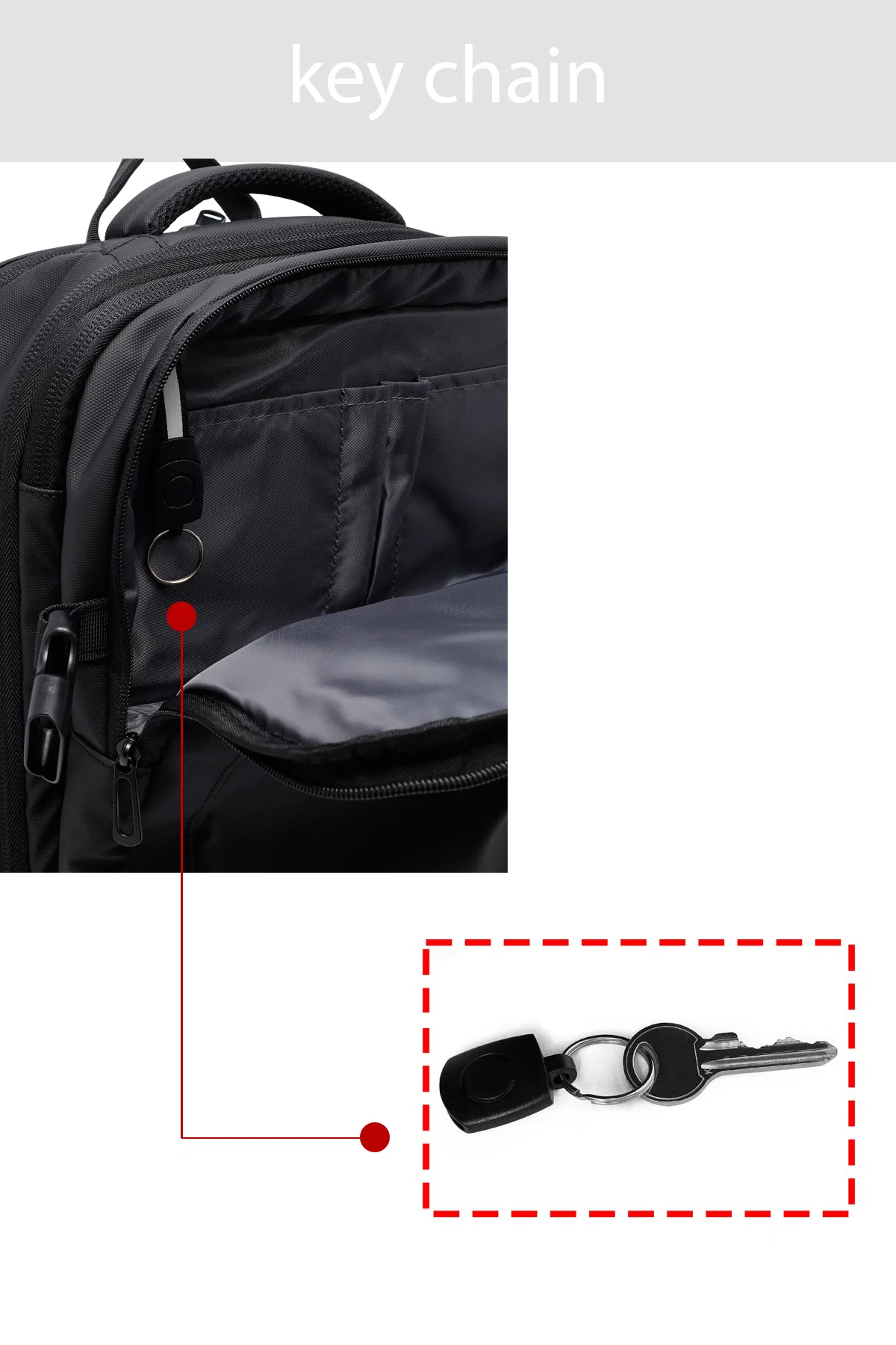 D-Pack Unisex Siyah Kumaş Sırt Çantası - Image 9