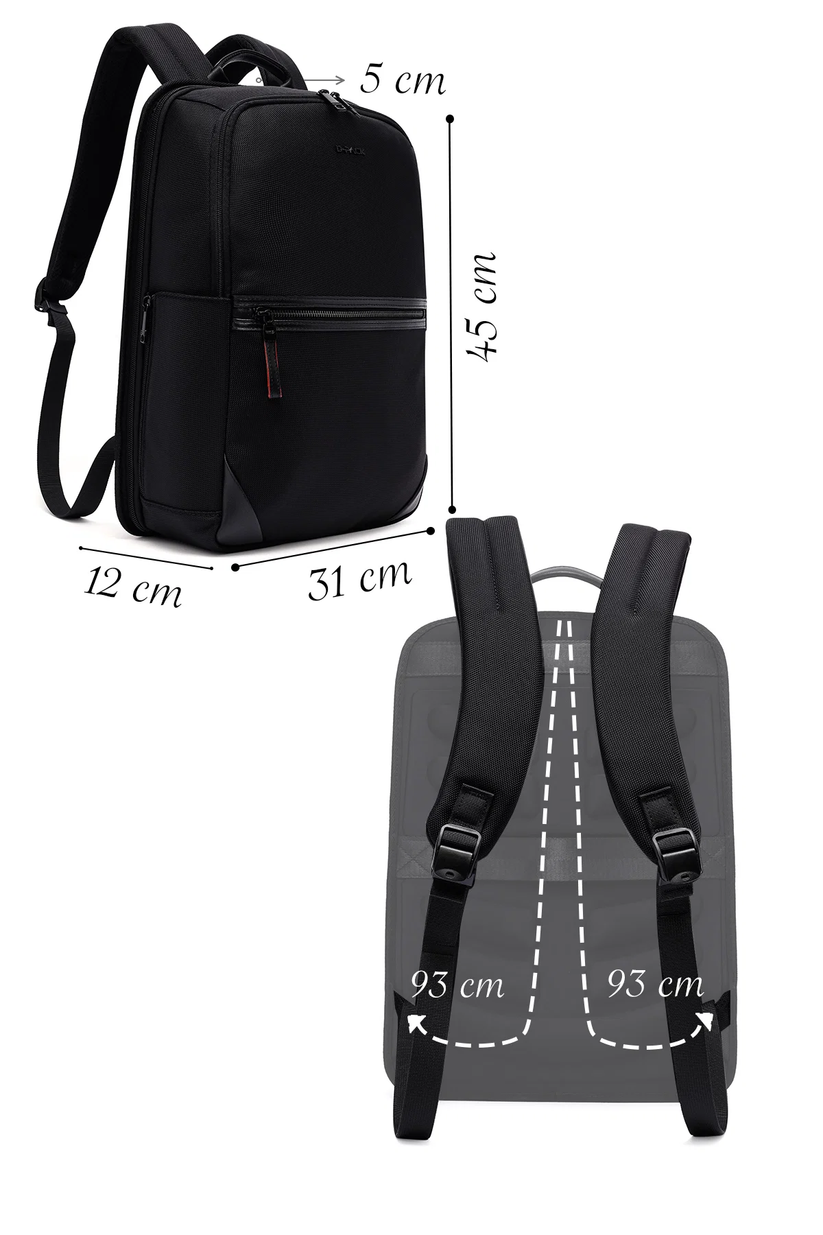 D-Pack Unisex Siyah Kumaş Sırt Çantası - Image 2