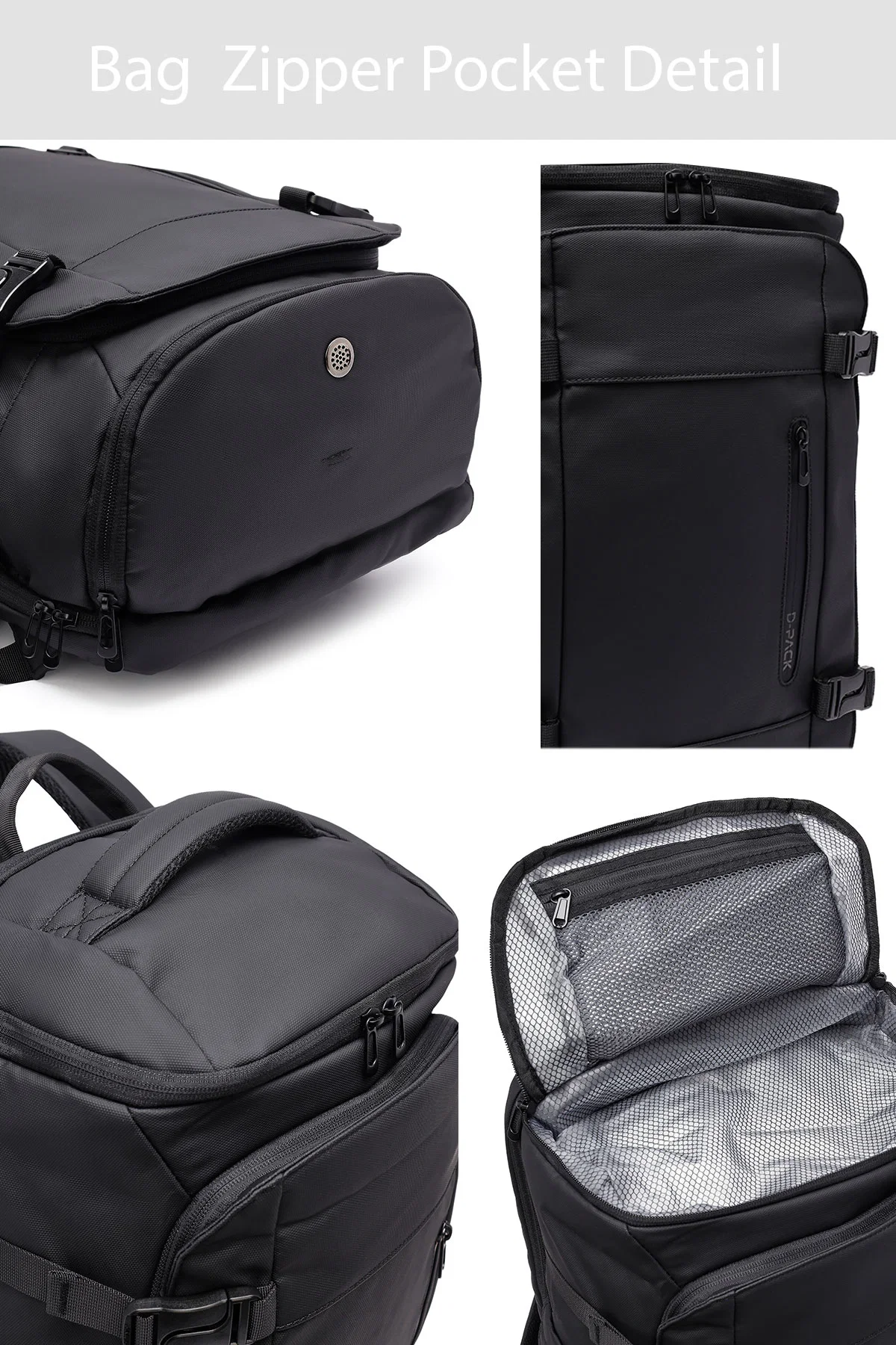 D-Pack Unisex Siyah Kumaş Sırt Çantası - Image 8