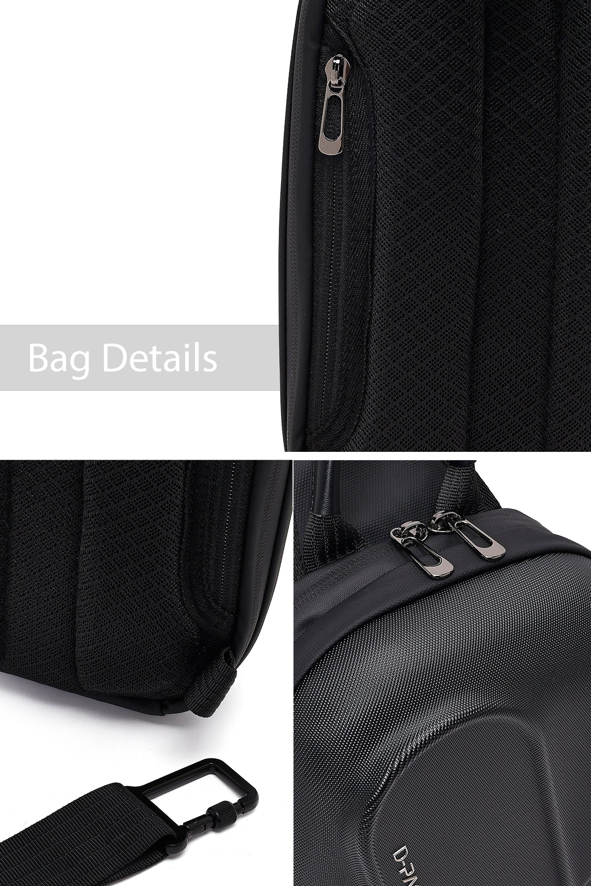 D-Pack Unisex Siyah Mini Kumaş Çapraz Çanta - Image 3