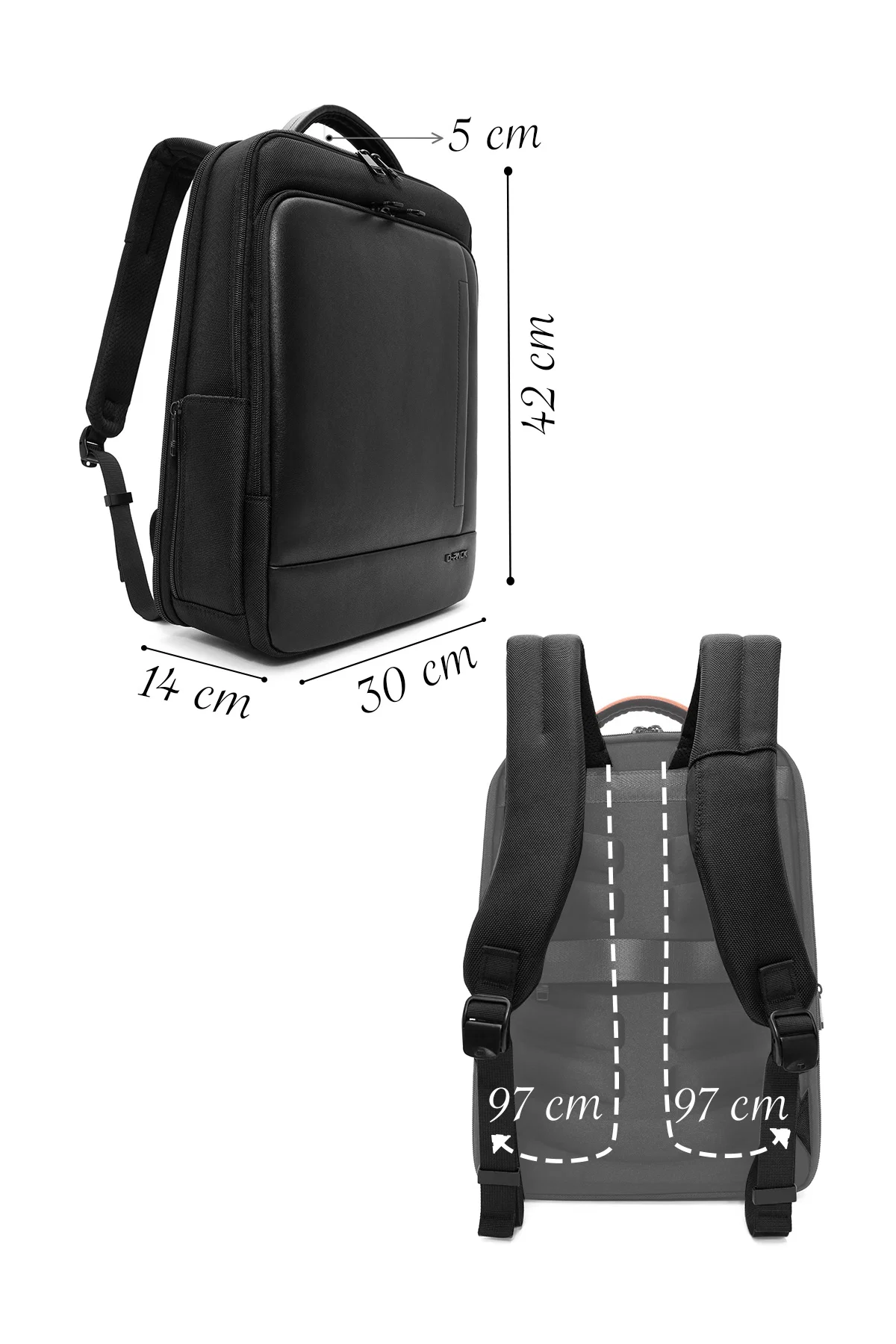 D-Pack Unisex Siyah Sırt Çantası - Image 2