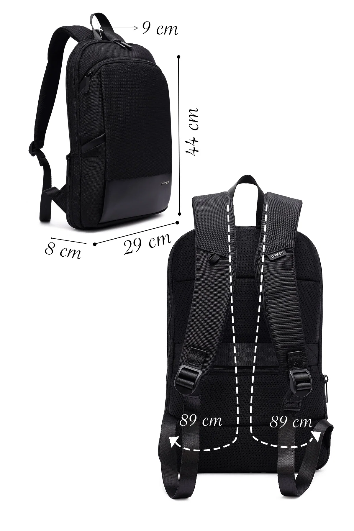 D-Pack Unisex Siyah Sırt Çantası - Image 2