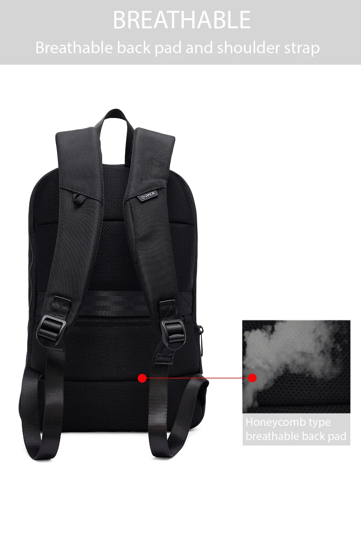 D-Pack Unisex Siyah Sırt Çantası - Image 3