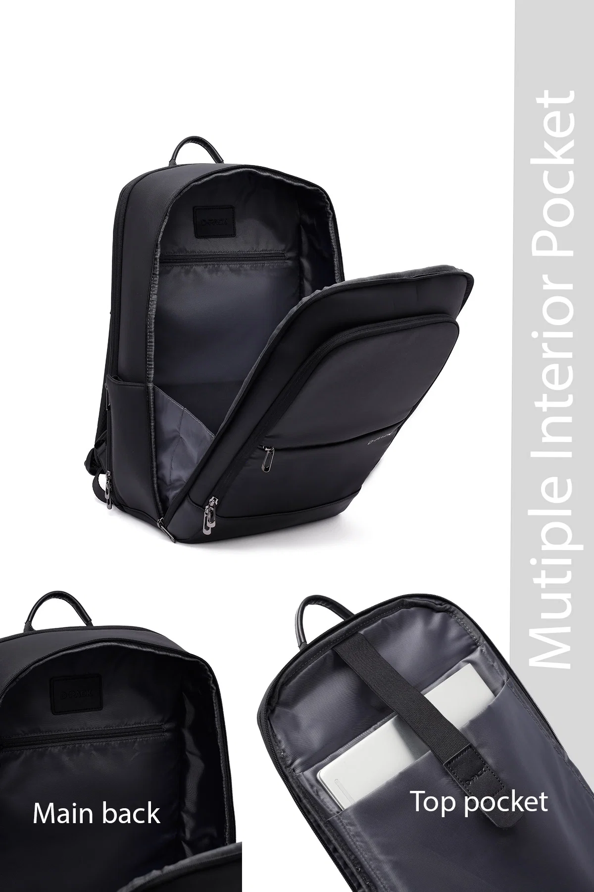 D-Pack Unisex Siyah Sırt Çantası - Image 5