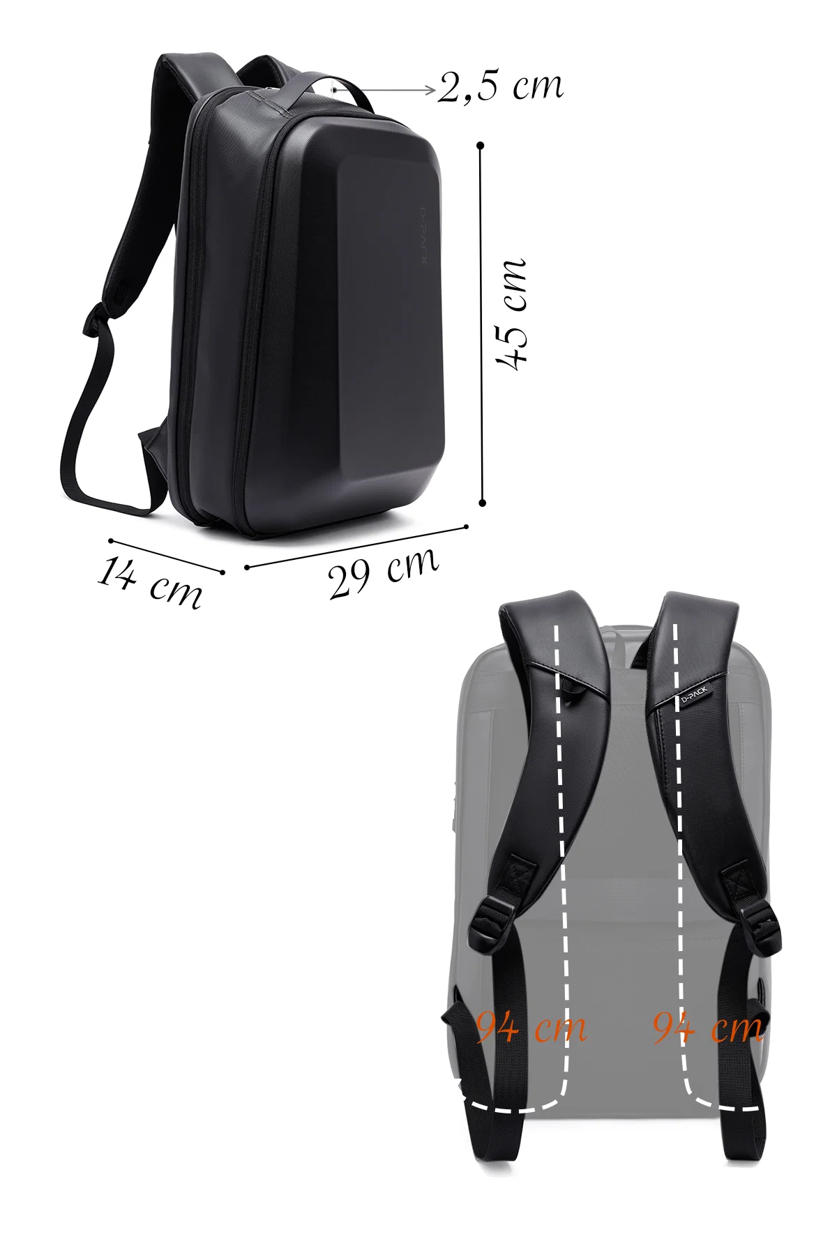 D-Pack Unisex Siyah Sırt Çantası - Image 2