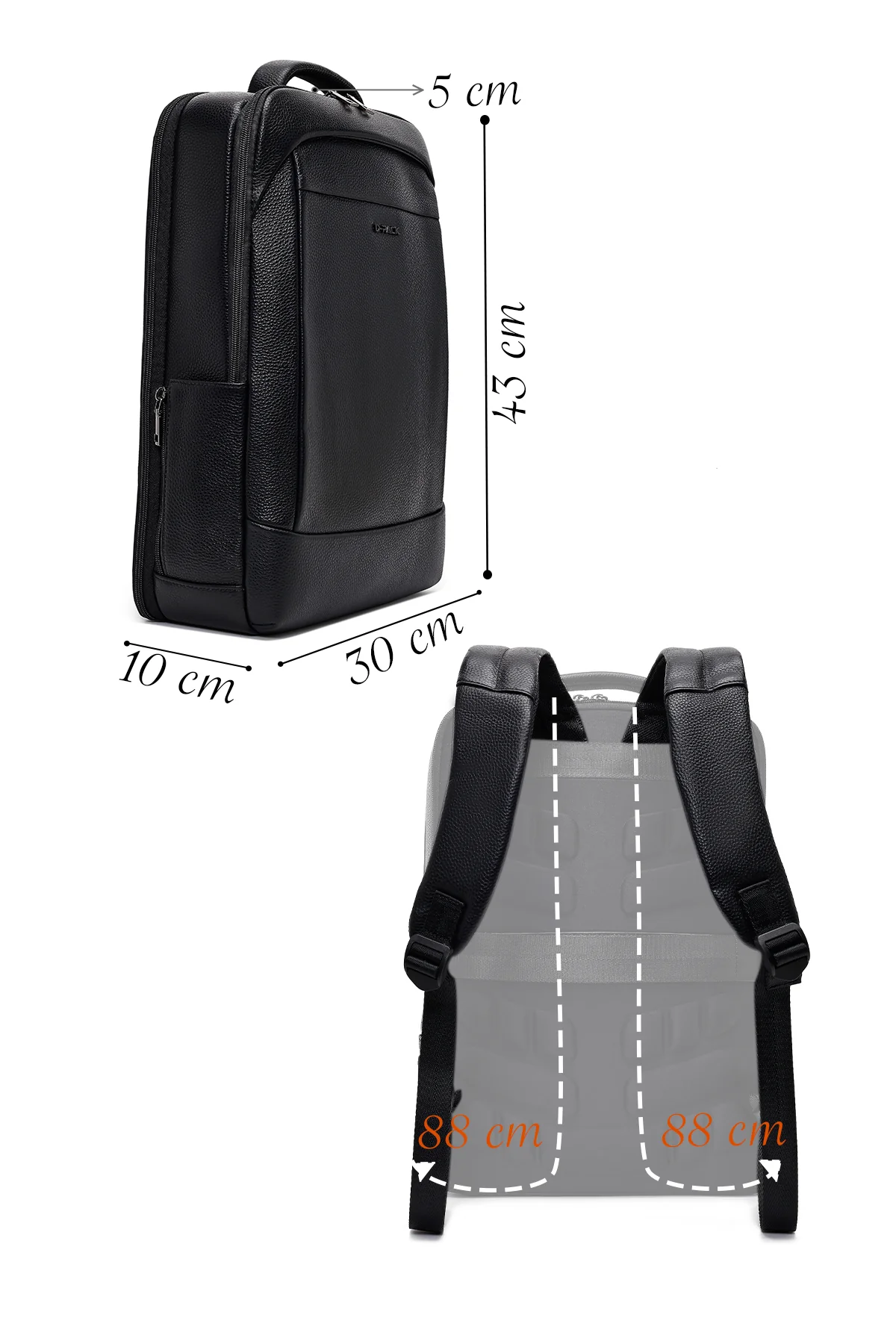 D-Pack Unisex Siyah Teknolojik Deri Sırt Çantası - Image 2