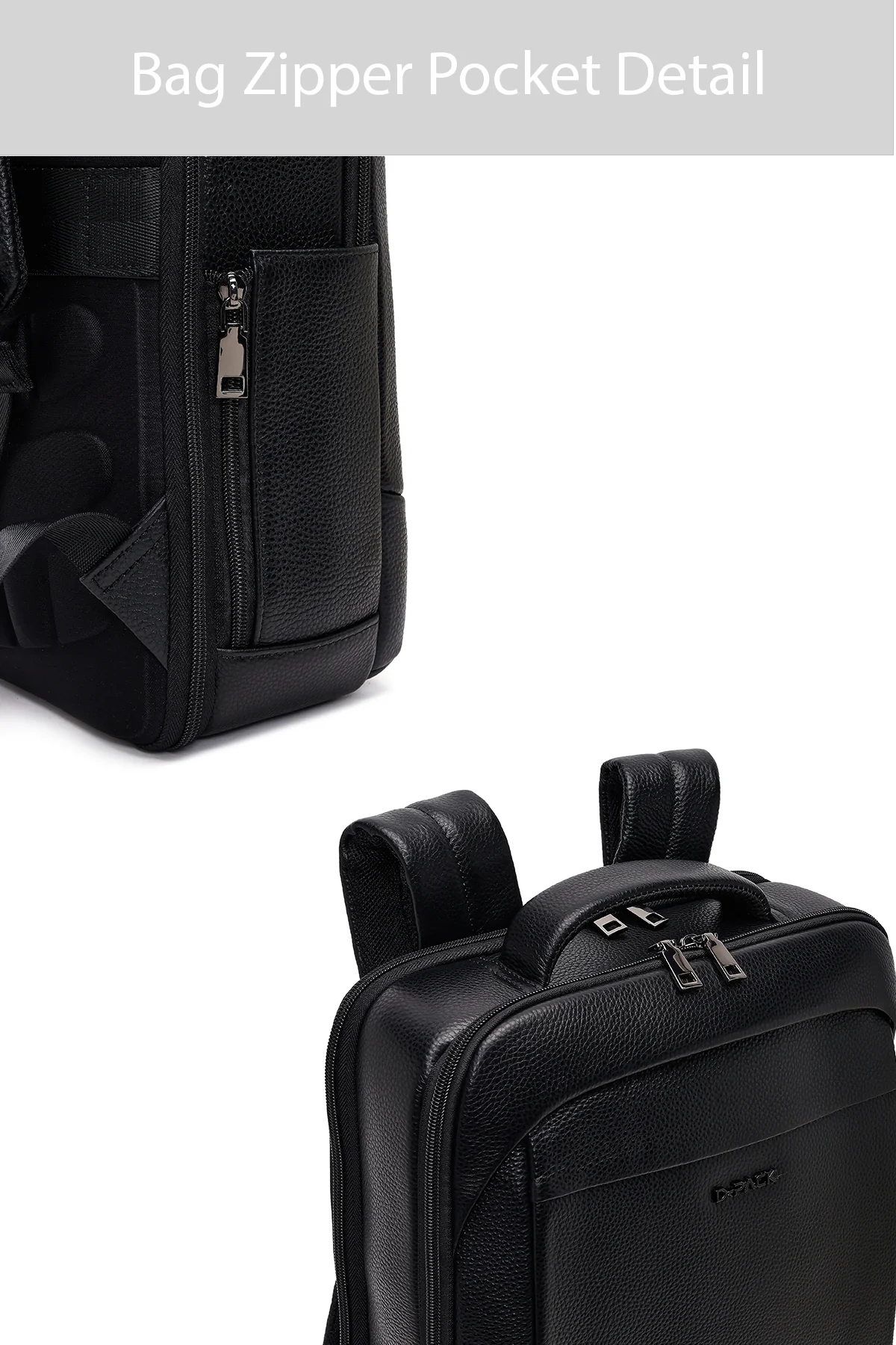 D-Pack Unisex Siyah Teknolojik Deri Sırt Çantası - Image 7