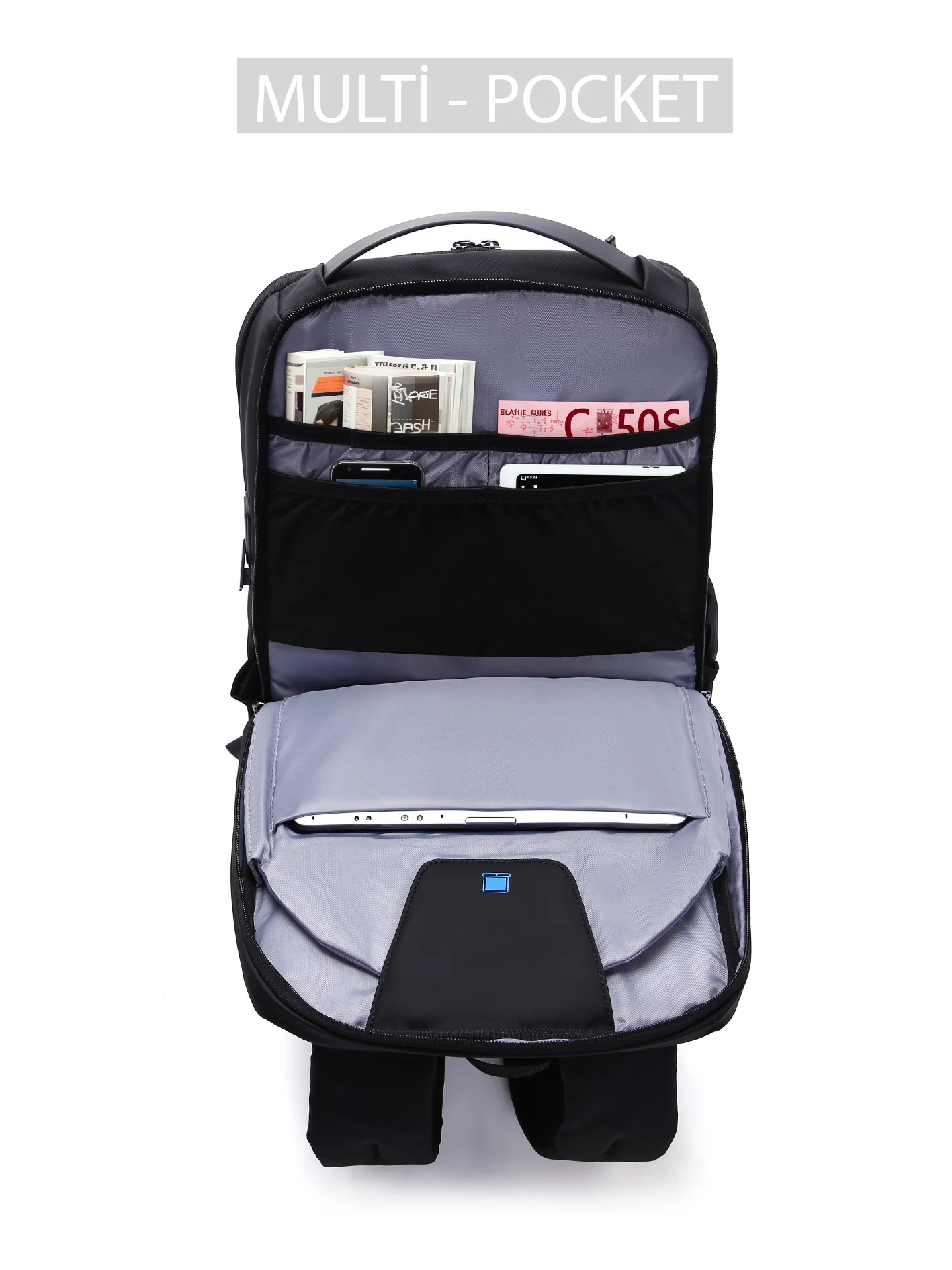 D-Pack Unisex Siyah Teknolojik Kumaş Hardcase Sırt Çantası - Image 19