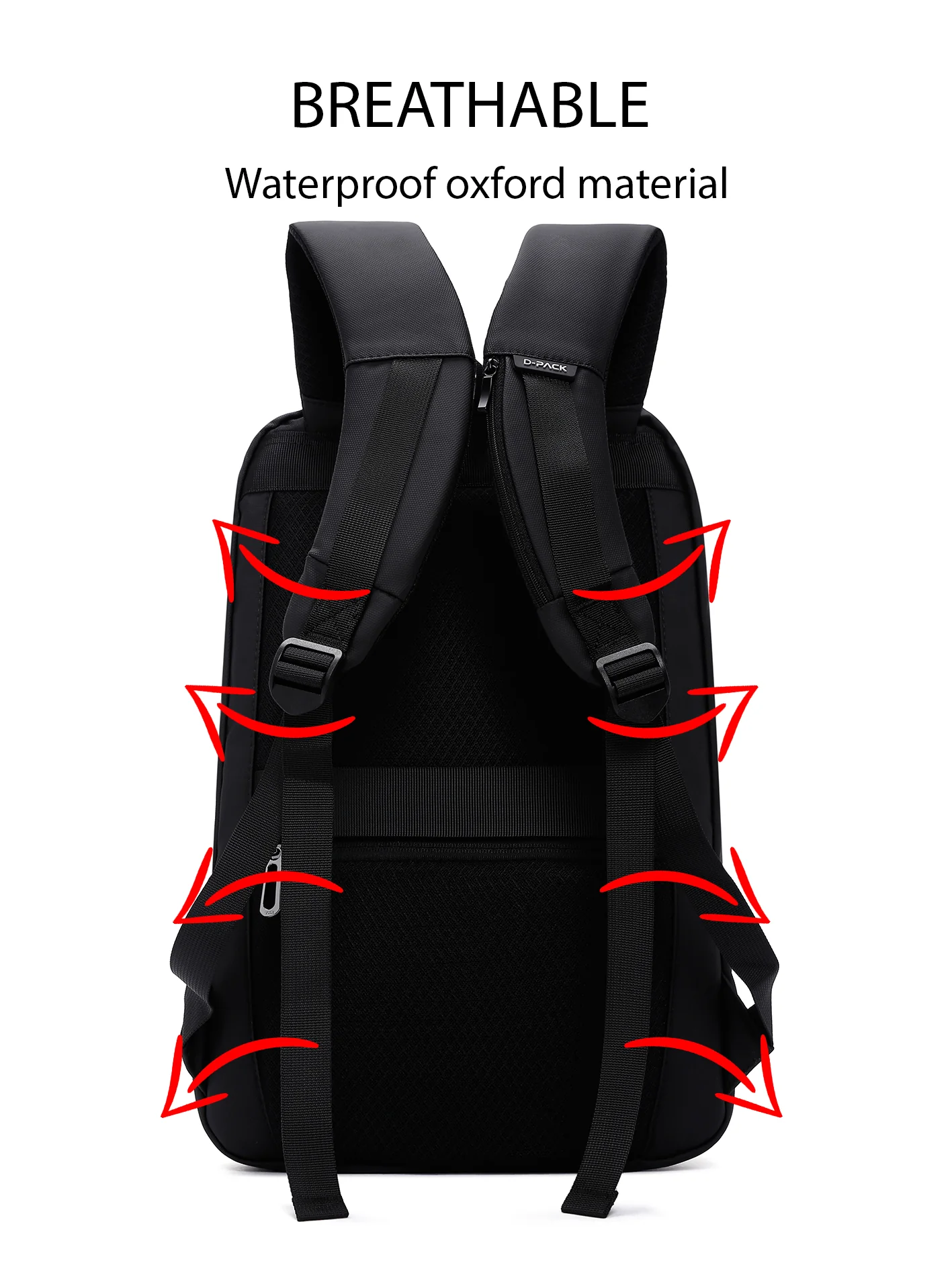 D-Pack Unisex Siyah Teknolojik Kumaş Hardcase Sırt Çantası - Image 14