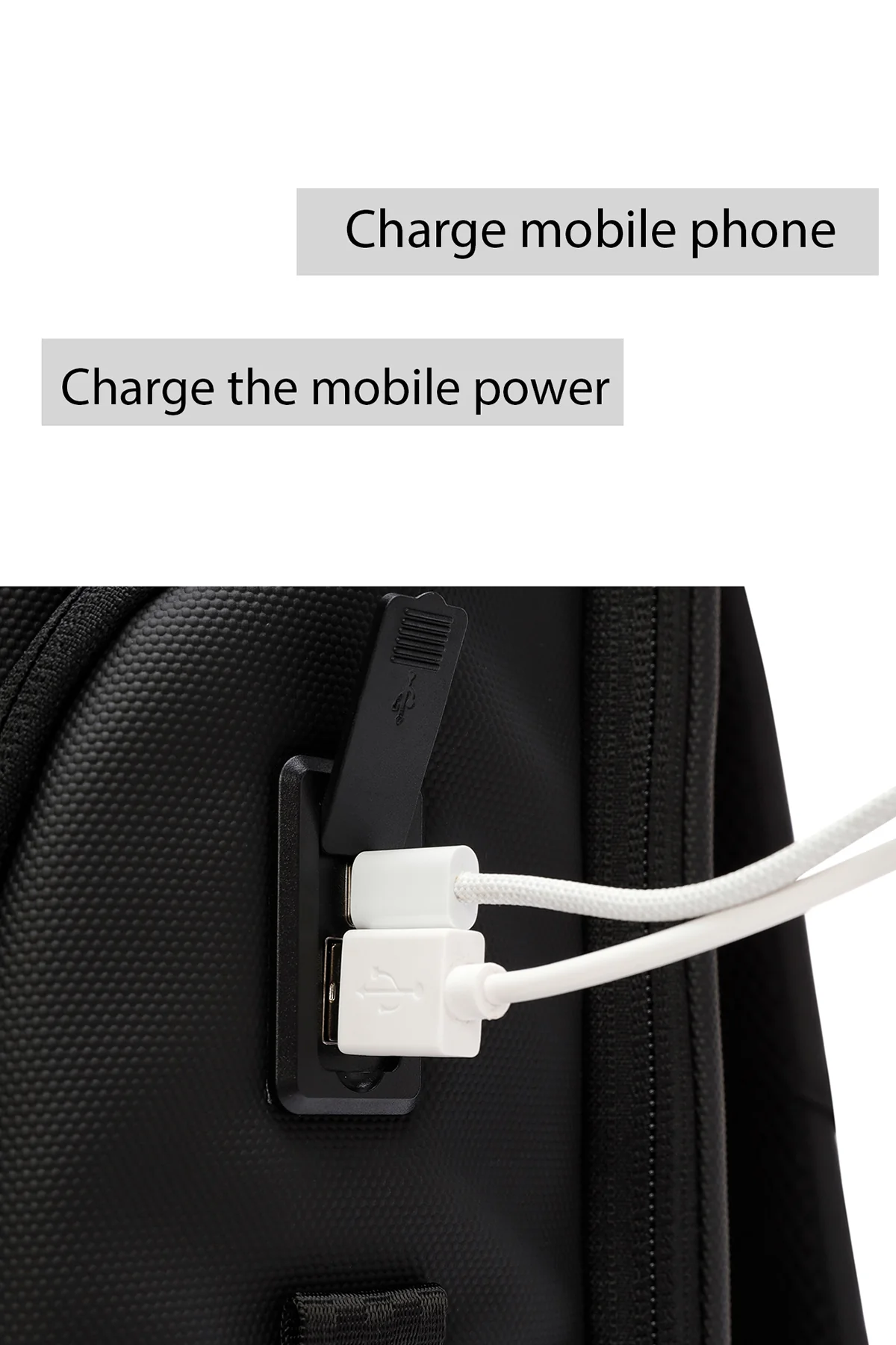 D-Pack Unisex Siyah Teknolojik Kumaş Sırt Çantası - Image 4