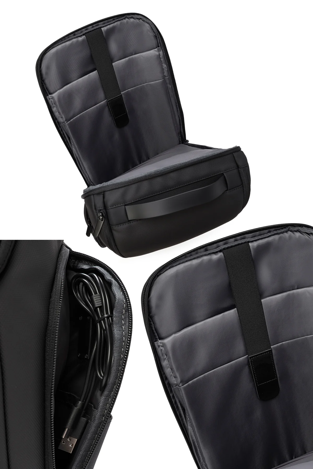 D-Pack Unisex Siyah Teknolojik Kumaş Sırt Çantası - Image 5