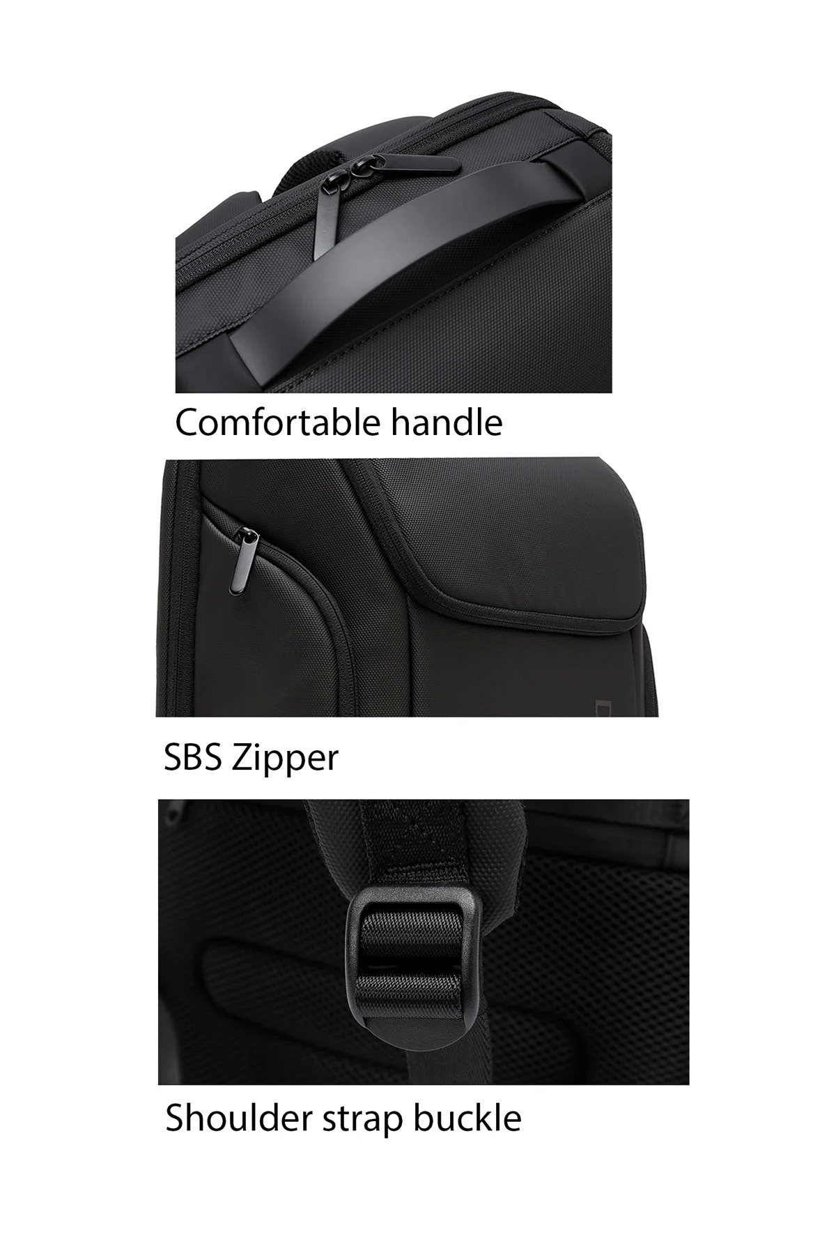D-Pack Unisex Siyah Teknolojik Kumaş Sırt Çantası - Image 7