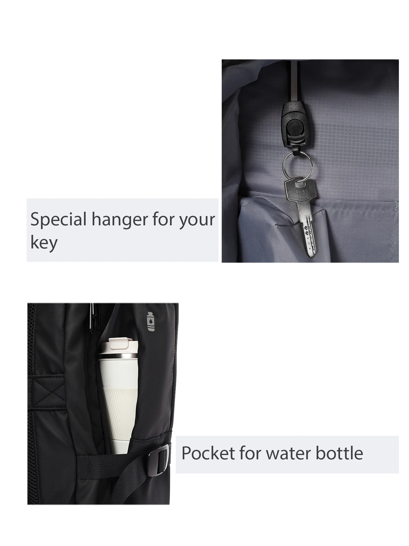 D-Pack Unisex Siyah Teknolojik Kumaş Sırt Çantası - Image 9