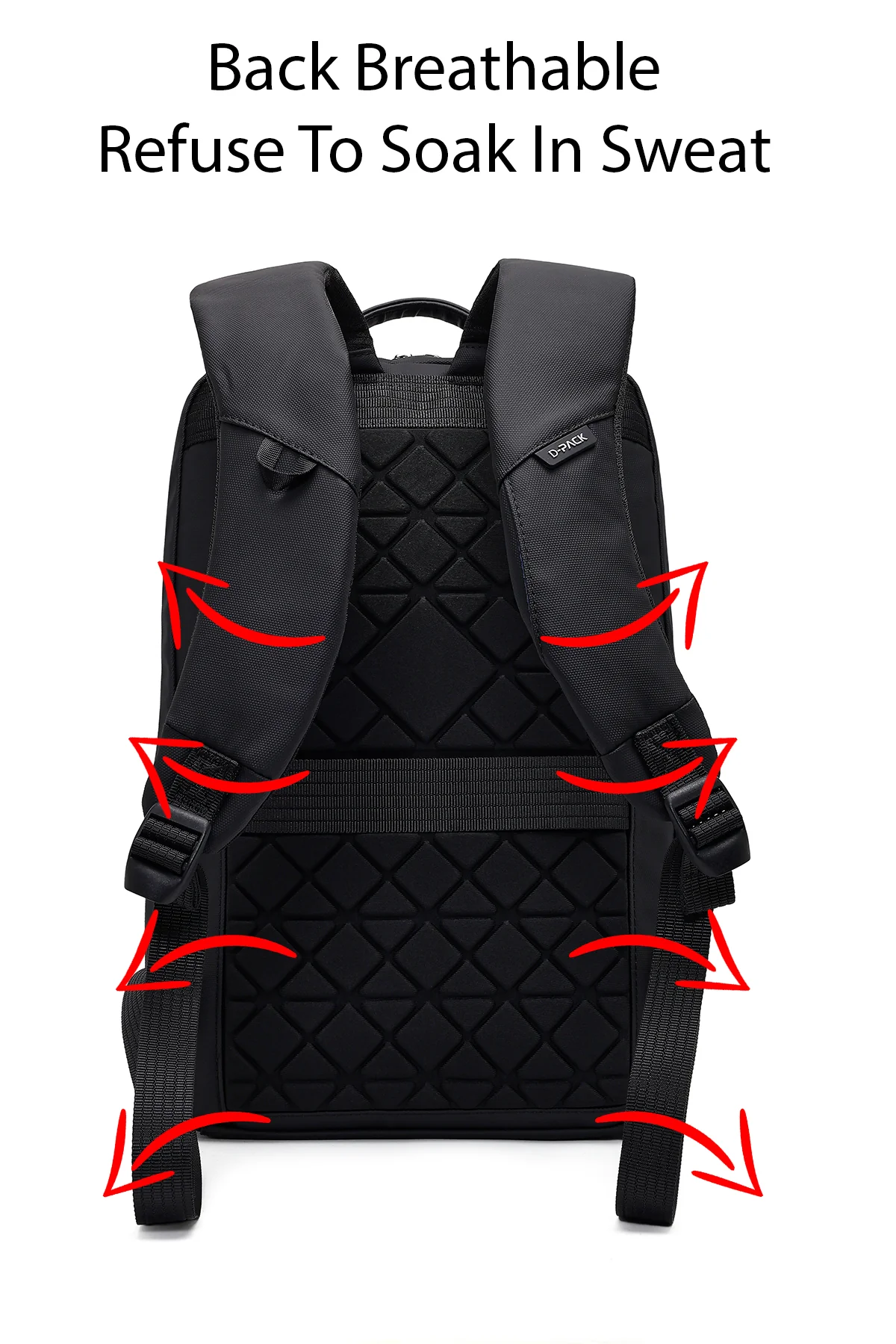 D-Pack Unisex Siyah Teknolojik Kumaş Sırt Çantası - Image 3