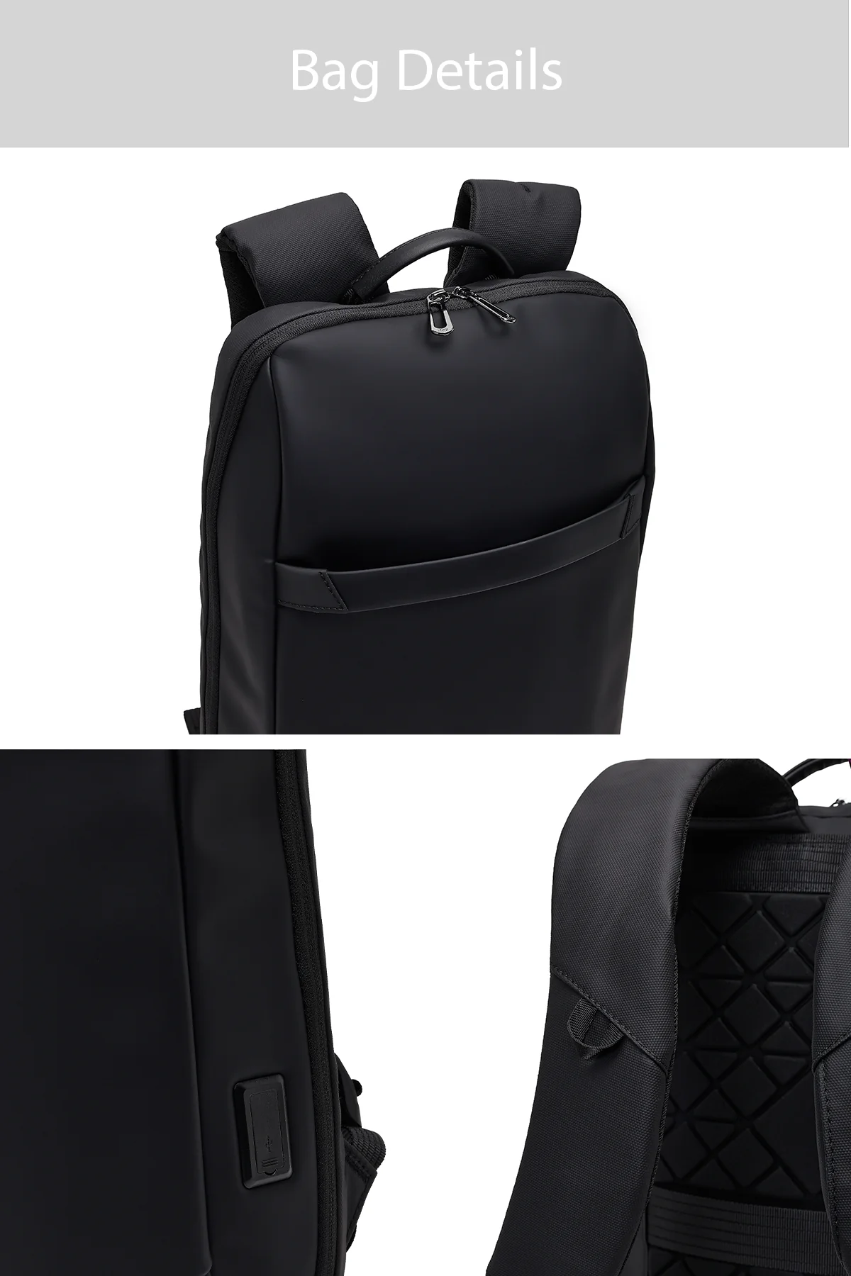 D-Pack Unisex Siyah Teknolojik Kumaş Sırt Çantası - Image 5