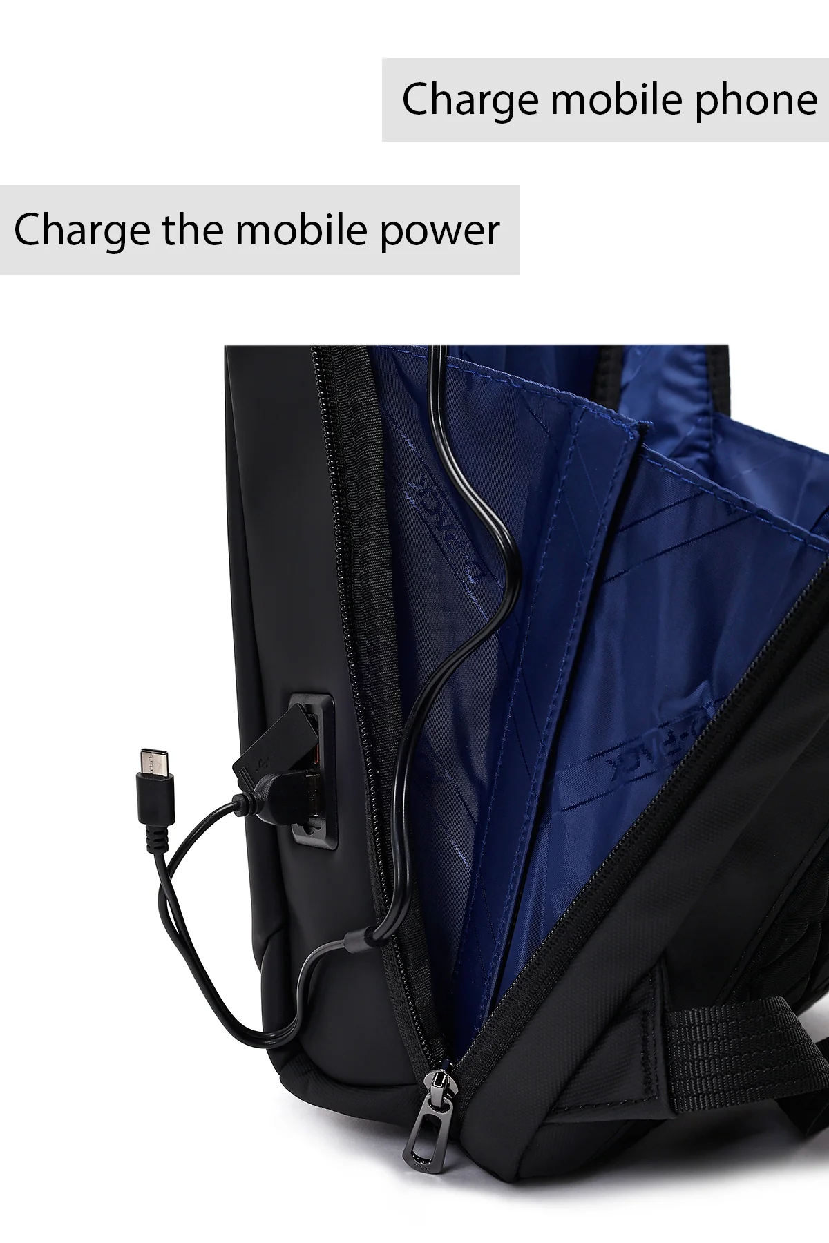 D-Pack Unisex Siyah Teknolojik Kumaş Sırt Çantası - Image 7