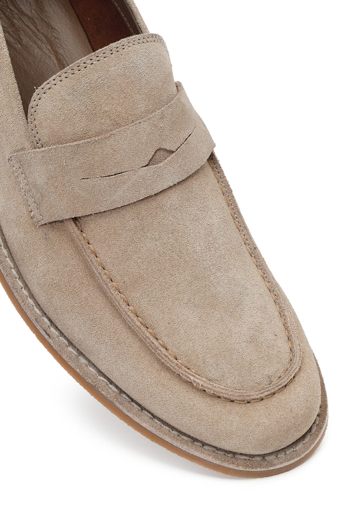 Derimod Black Erkek Bej Süet Deri Klasik Loafer - Image 9
