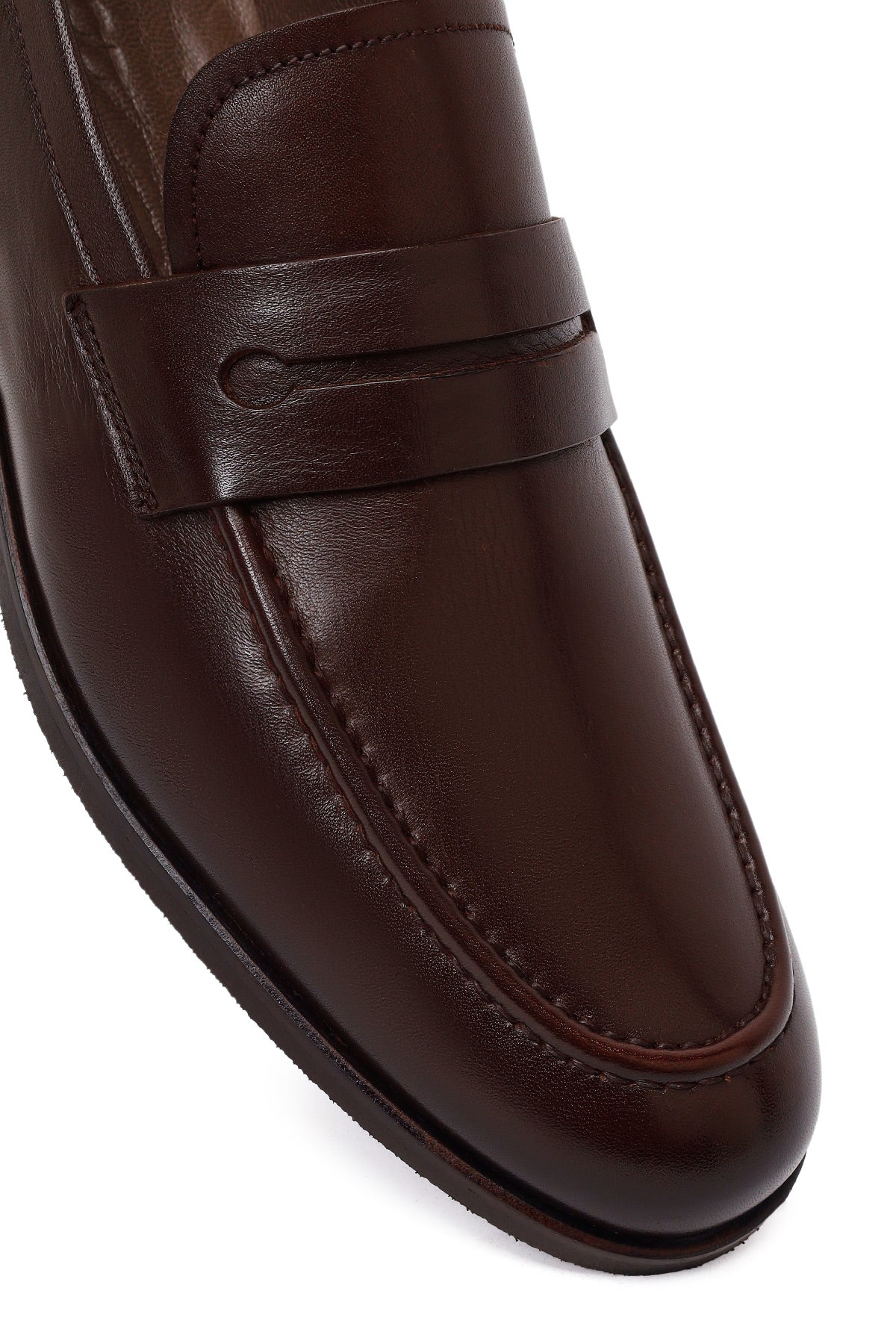 Derimod Black Erkek Kahverengi Deri Klasik Loafer - Image 9