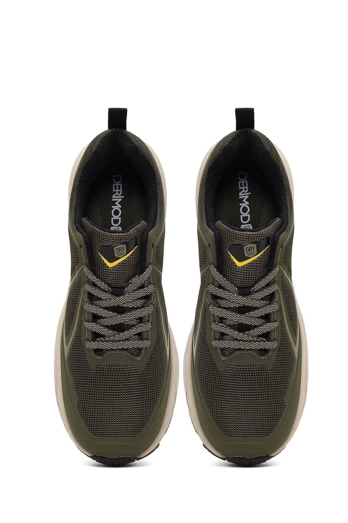 Derimod Dry Erkek Haki Bağcıklı Kalın Tabanlı Kumaş Sneaker - Image 7