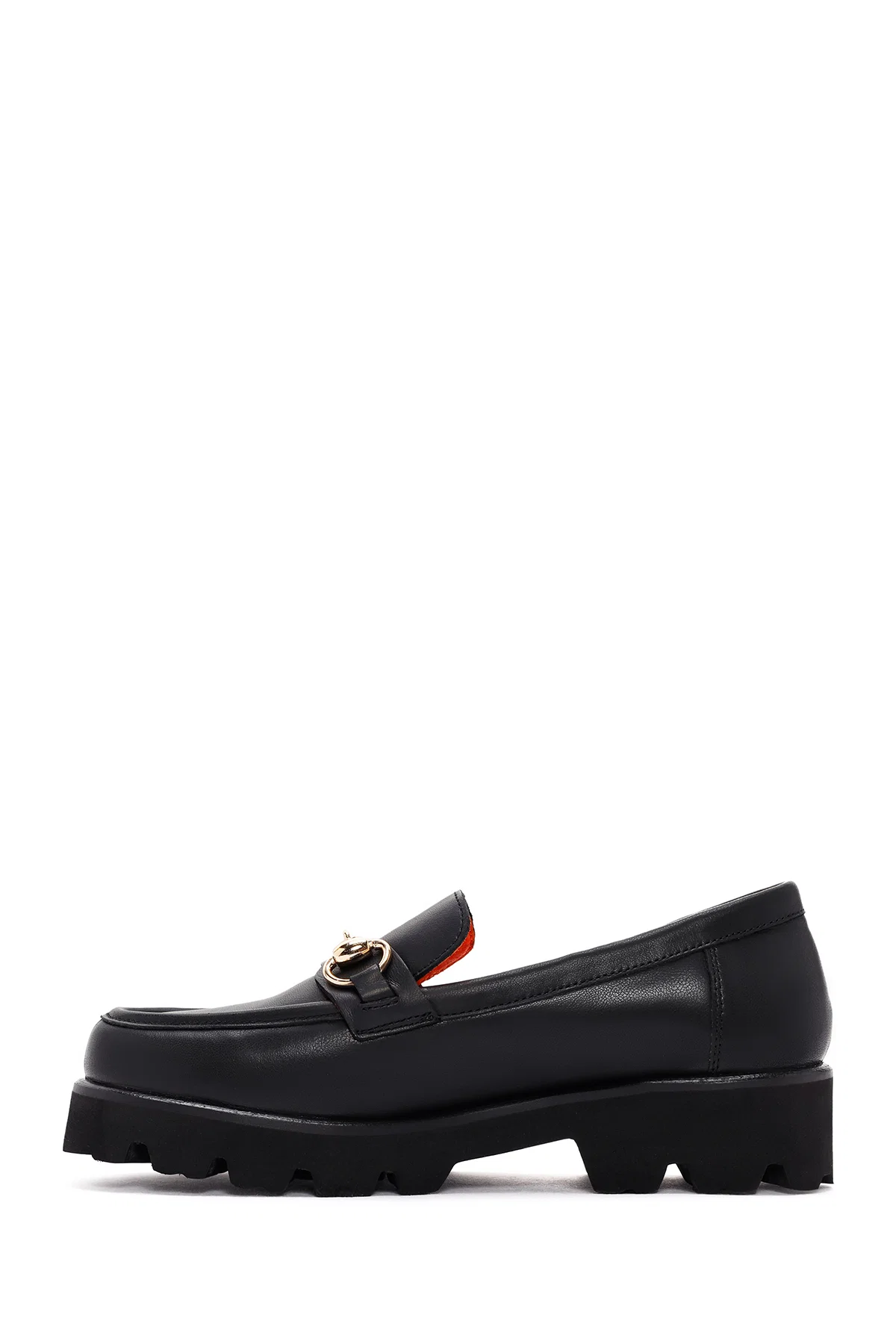 Derimod Flex Kadın Siyah Deri Maskülen Loafer - Image 2