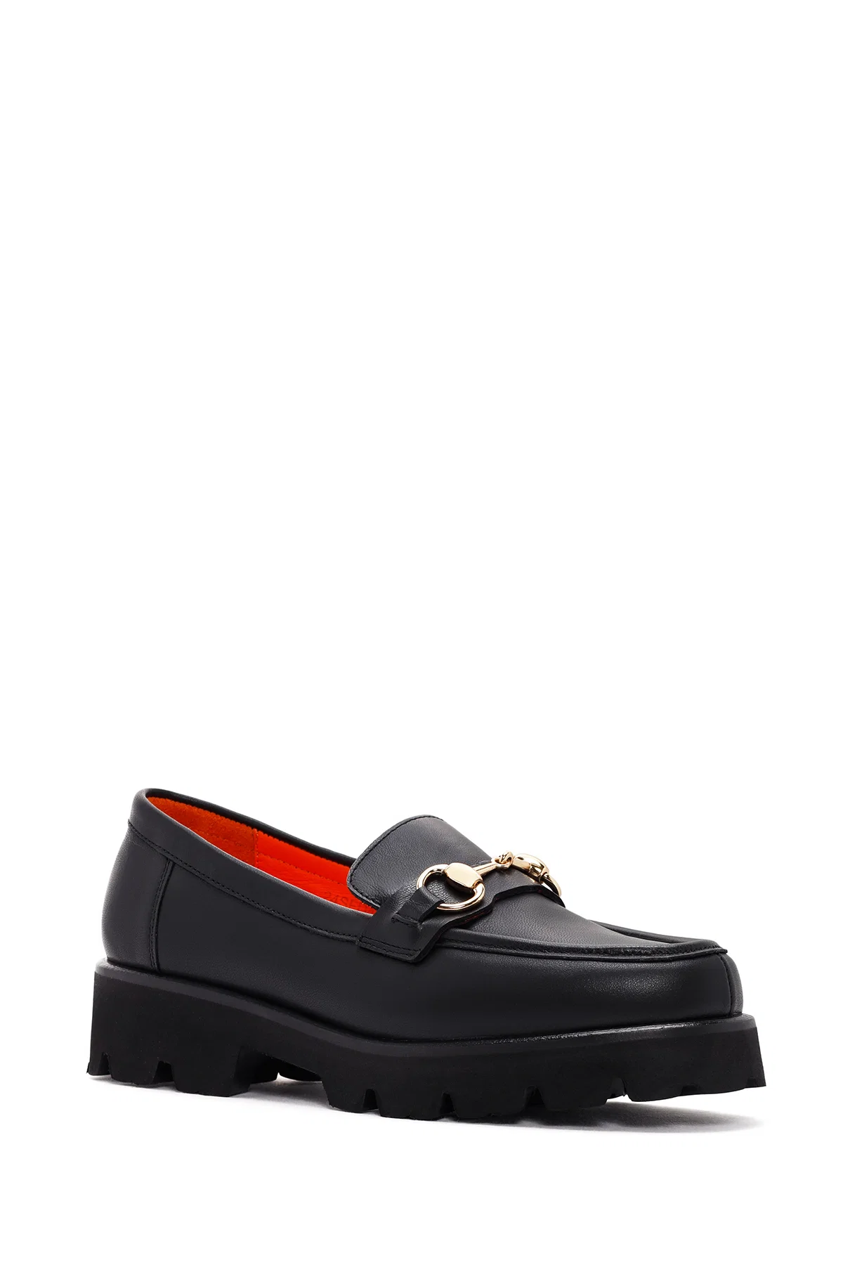 Derimod Flex Kadın Siyah Deri Maskülen Loafer - Image 6