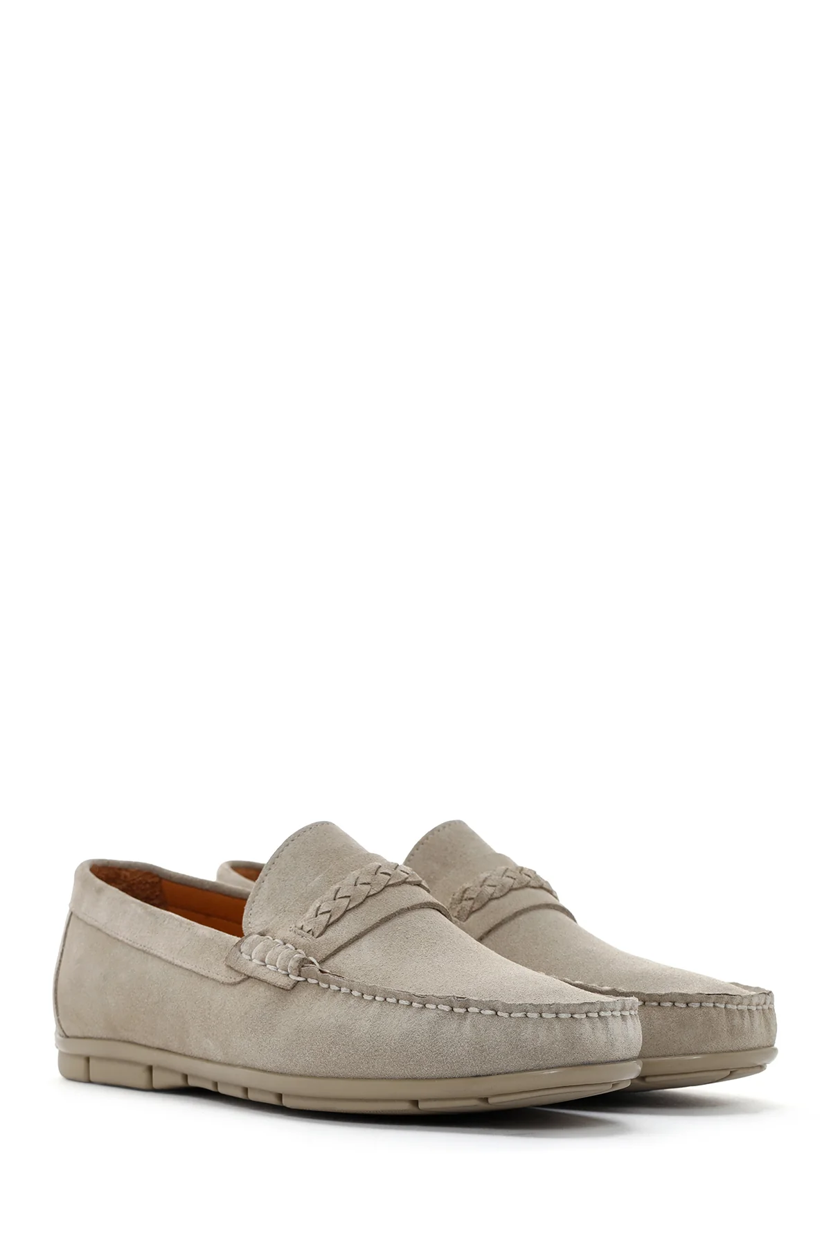 Derimod Fly Erkek Bej Süet Deri Casual Loafer - Image 3