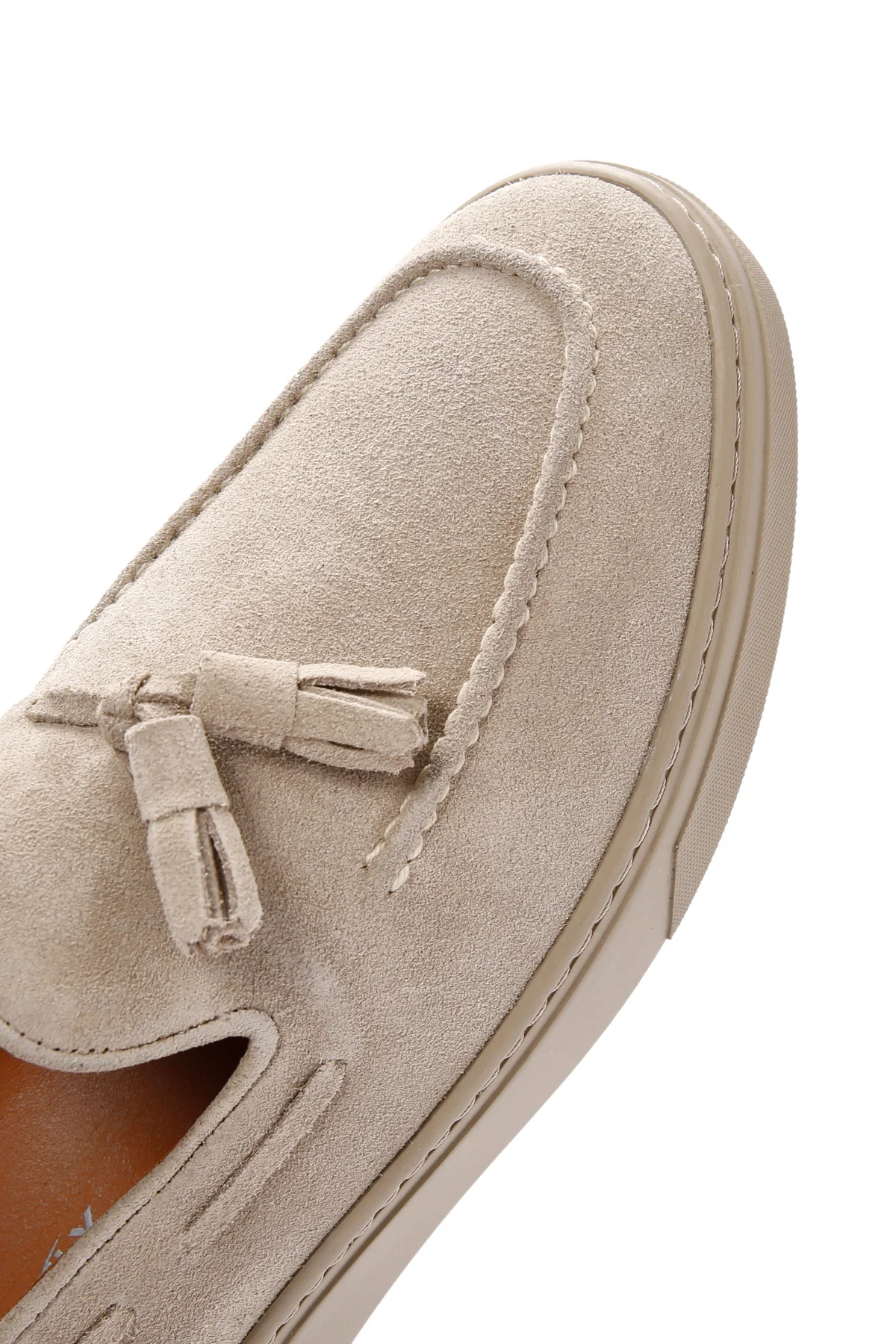 Derimod Fly Erkek Bej Süet Deri Casual Loafer - Image 10