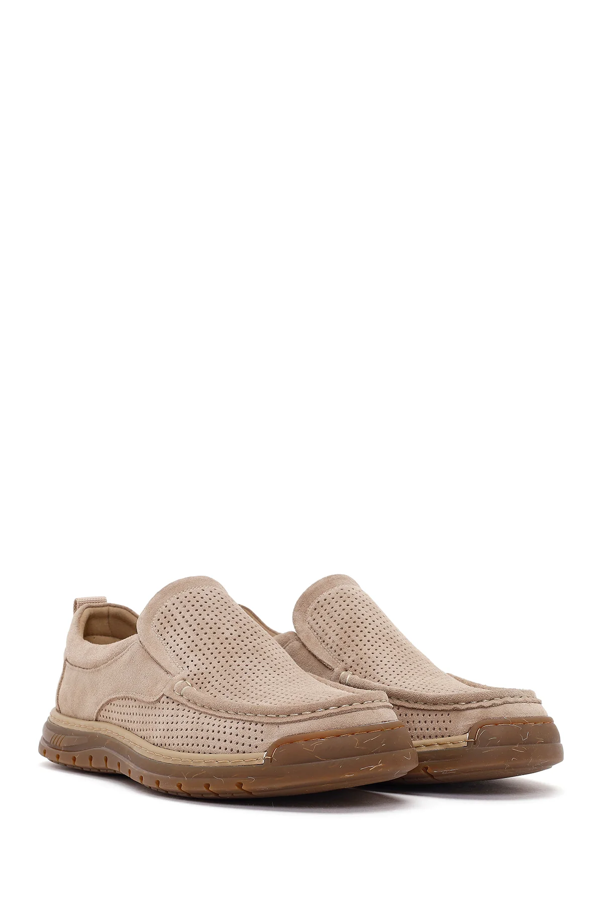 Derimod Fly Erkek Bej Süet Deri Casual Loafer - Image 2