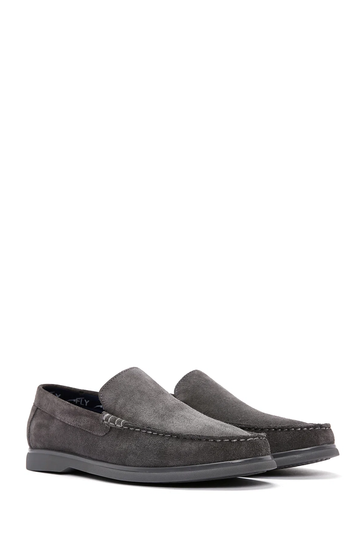 Derimod Fly Erkek Gri Süet Deri Loafer - Image 3