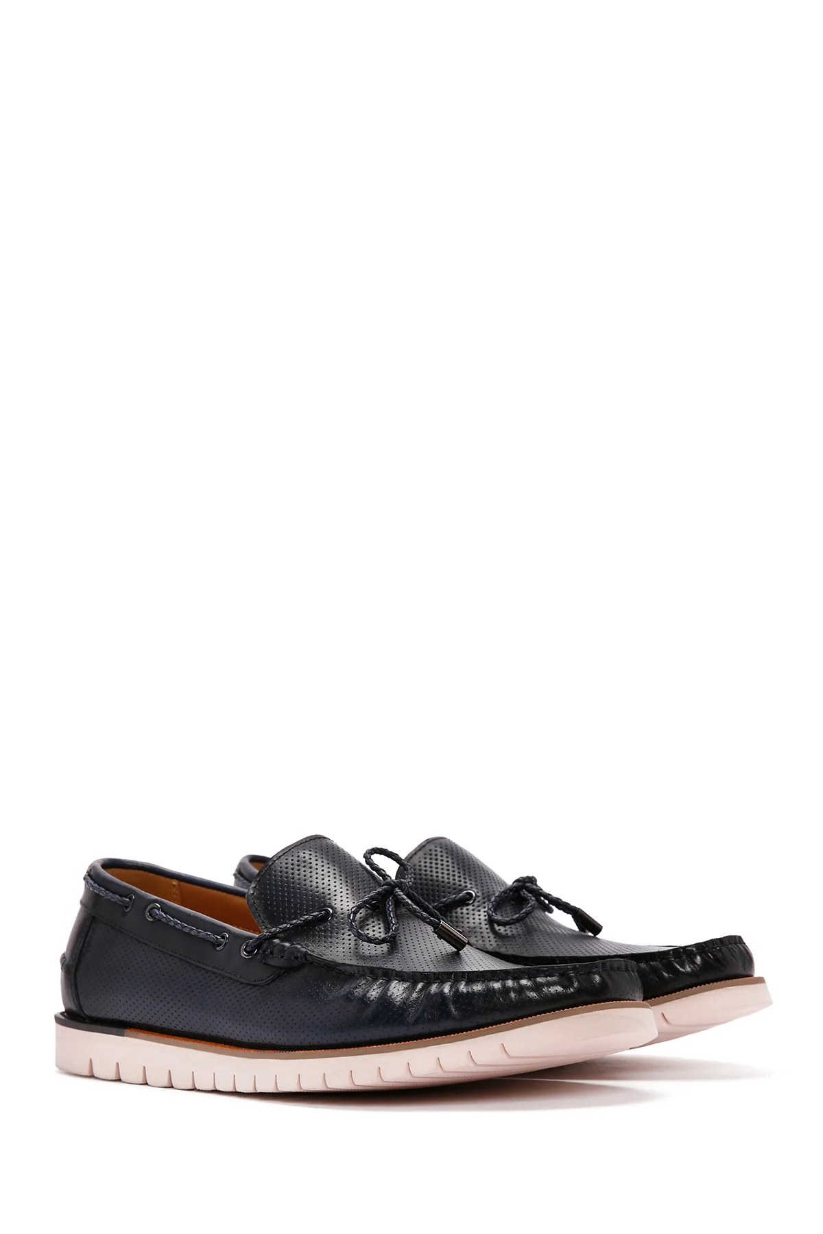 Derimod Fly Erkek Lacivert Deri Casual Loafer - Image 3