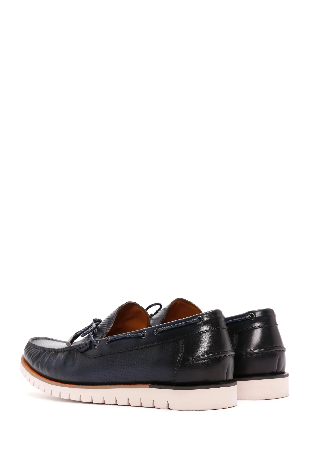 Derimod Fly Erkek Lacivert Deri Casual Loafer - Image 5